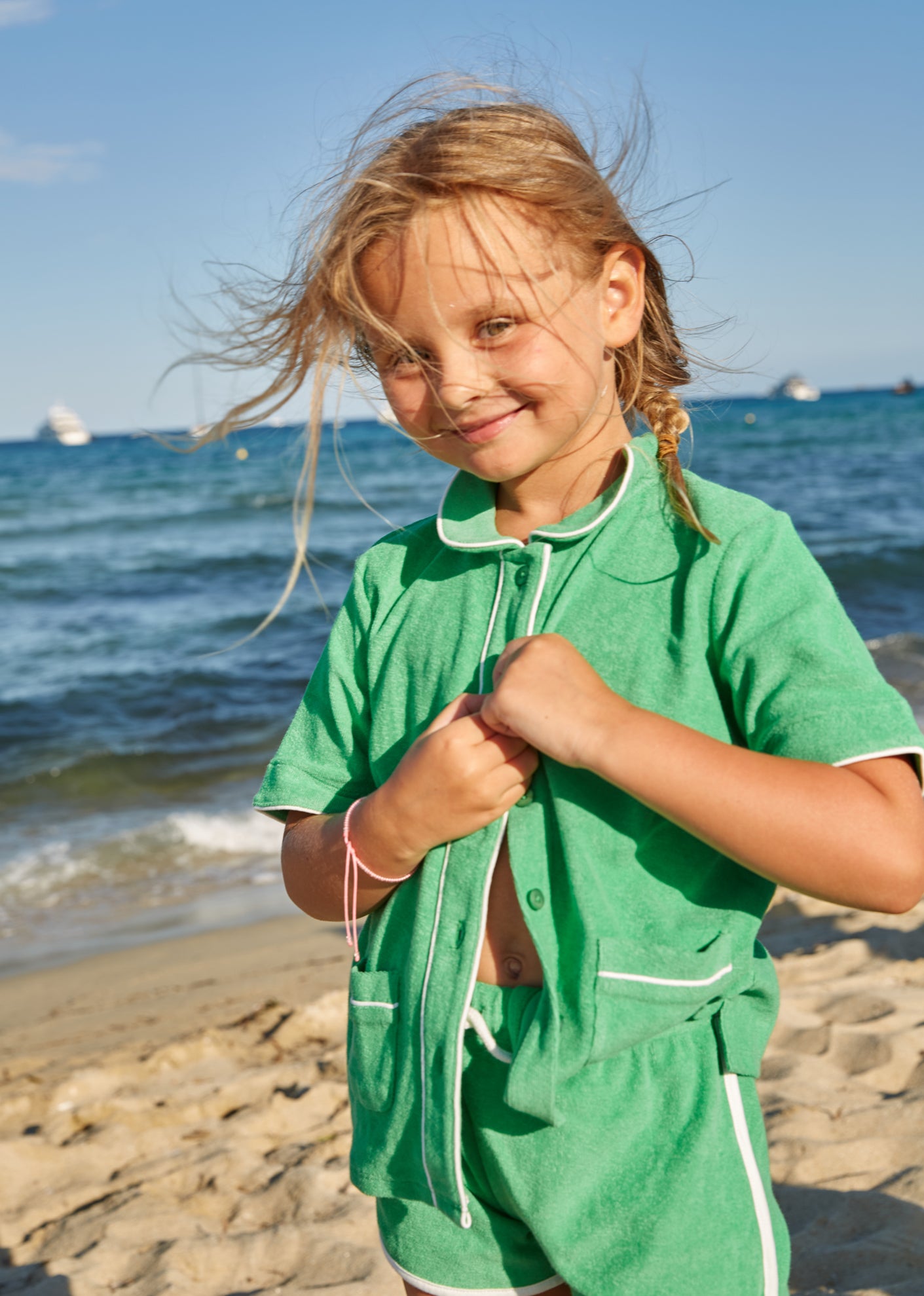 SONNY CHILDREN'S TOWELLING SHORTS - GREEN