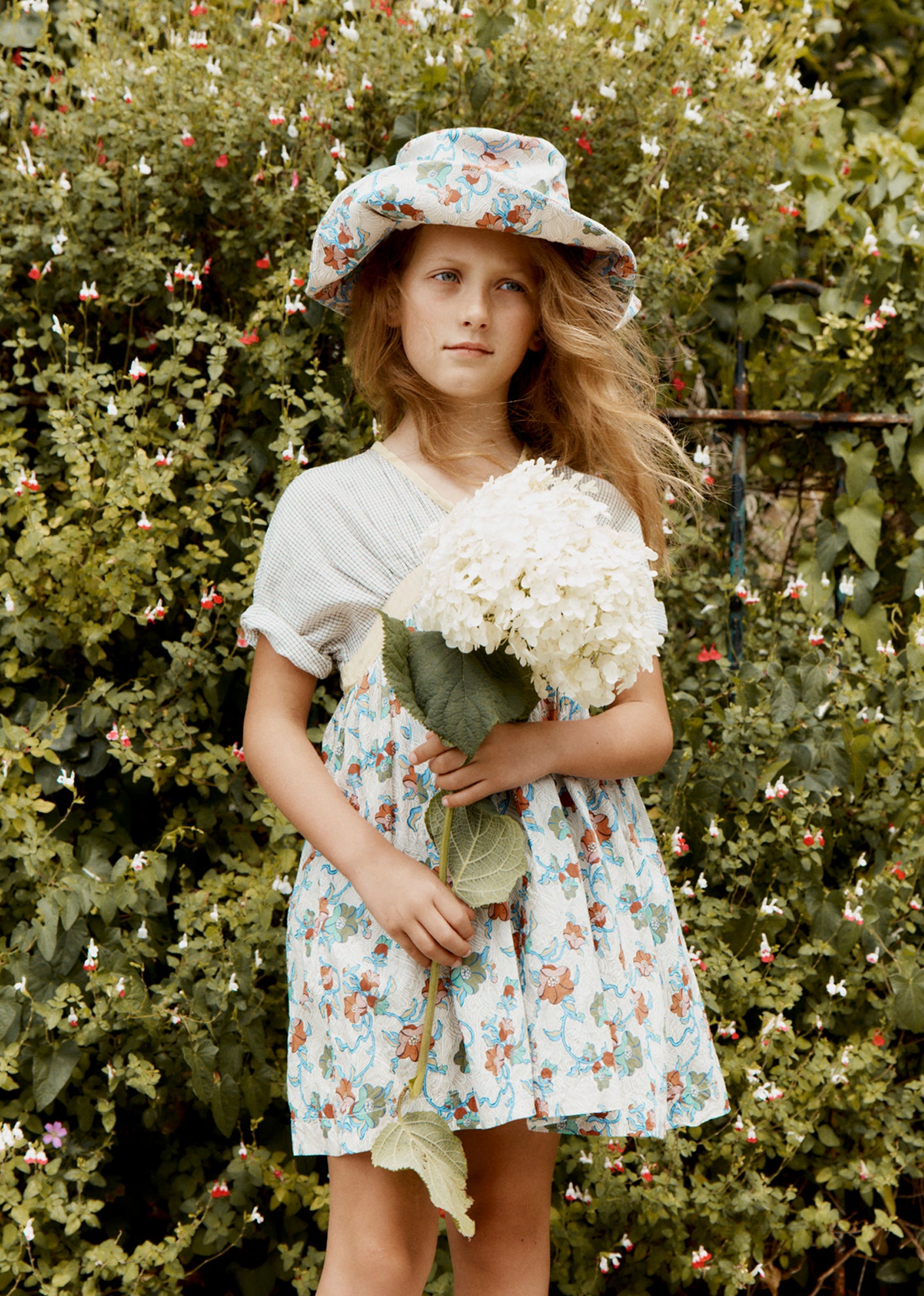 ASPARAGUS GIRL'S COTTON DRESS - LIBERTY JUDY JANE PRINT