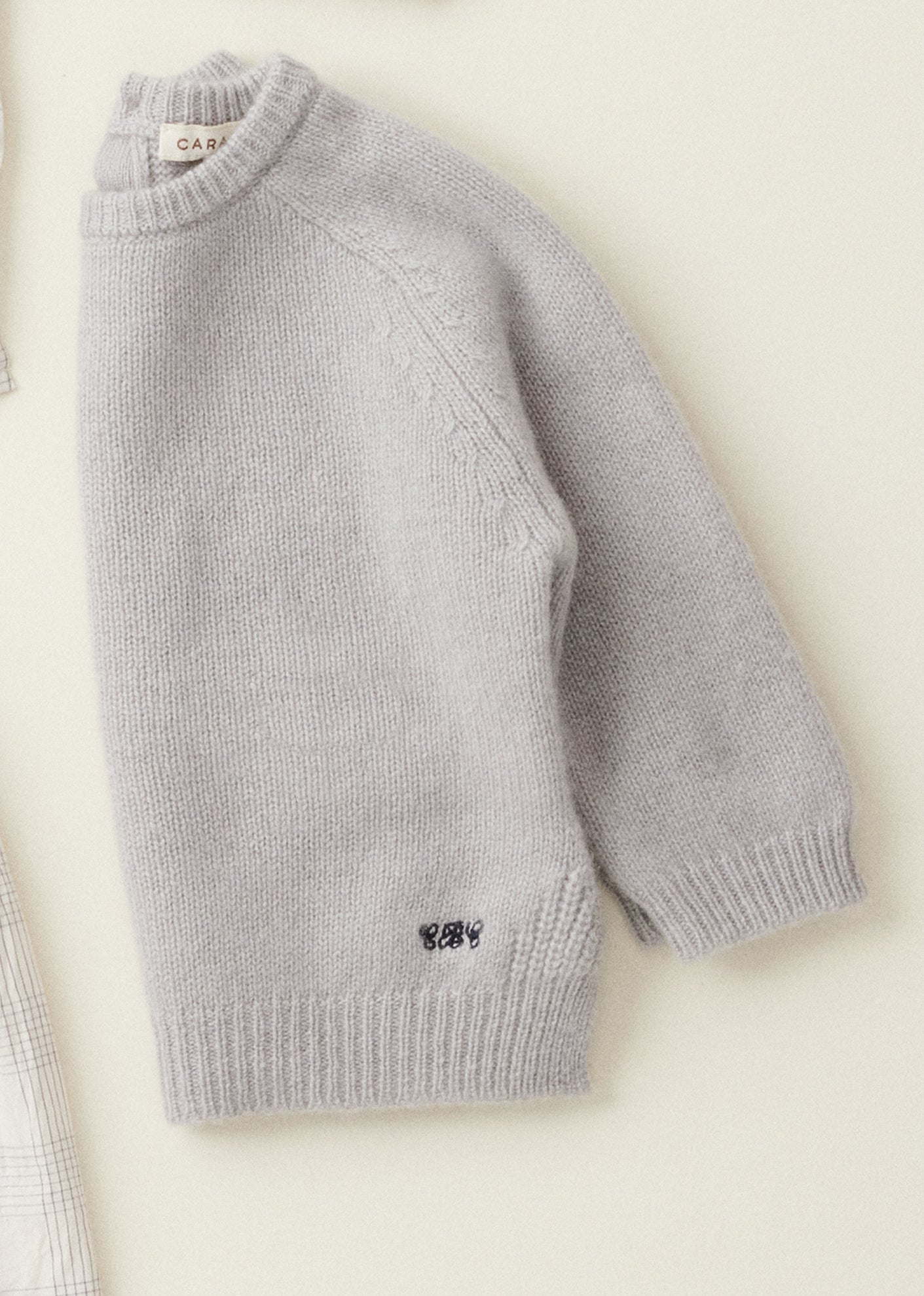 FENNEL BABY CASHMERE JUMPER - PALE GREY