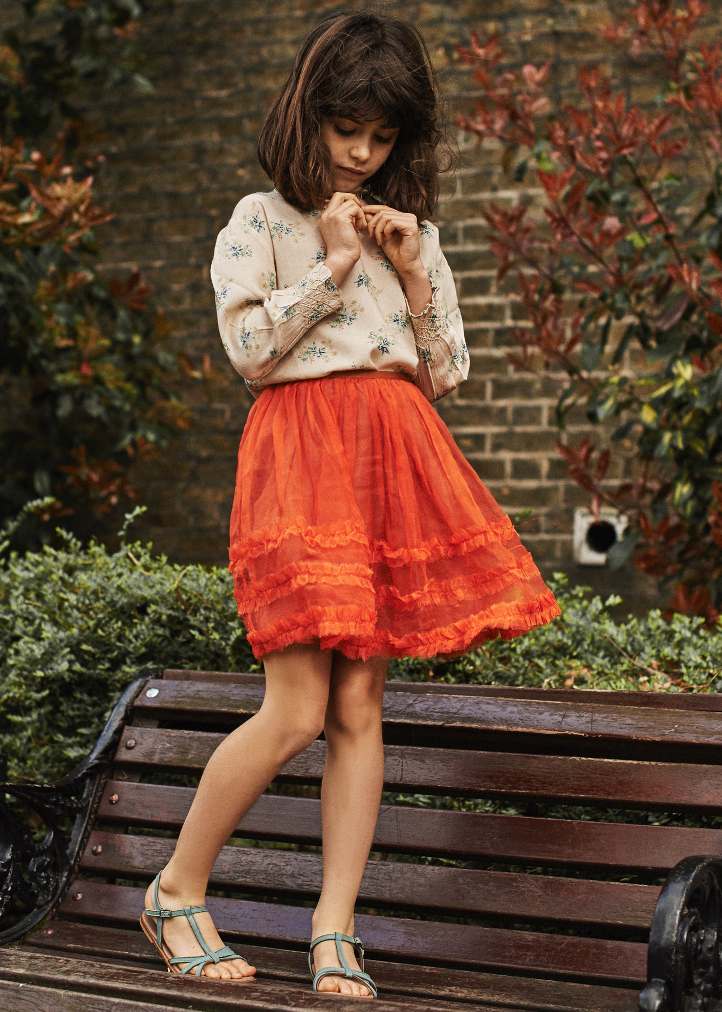 HALTON GIRL'S SILK TUTU SKIRT - FIRECRACKER