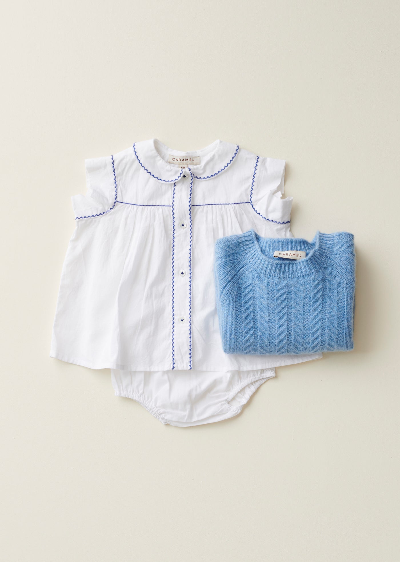 LEMONGRASS BABY COTTON TOP AND BLOOMER SET - WHITE