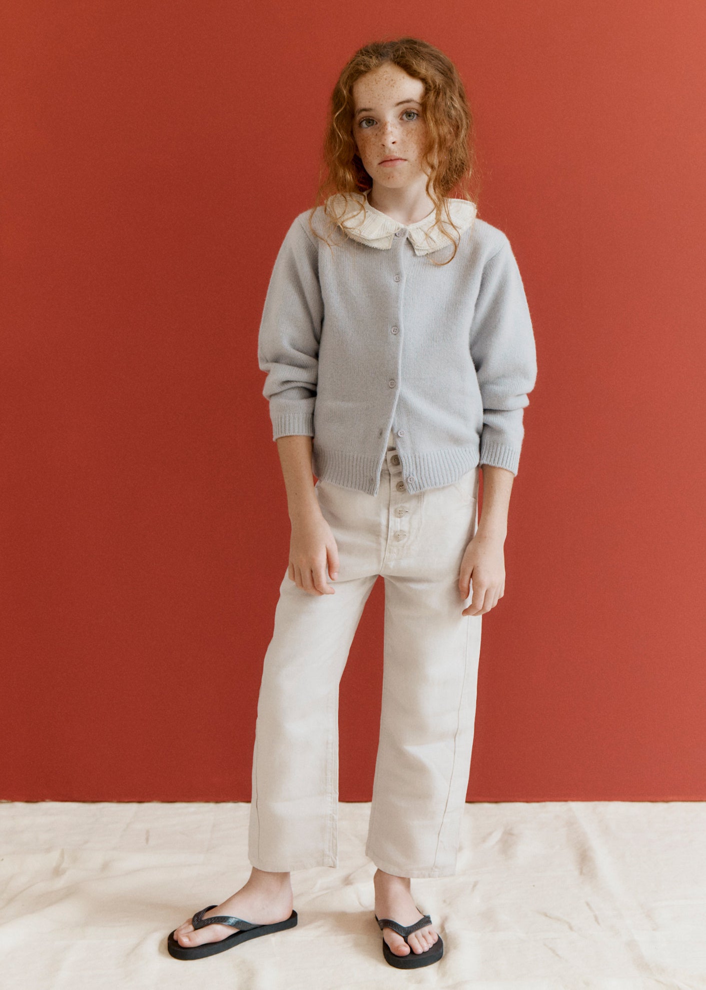 ERODIUM CHILDREN'S TROUSERS - ECRU