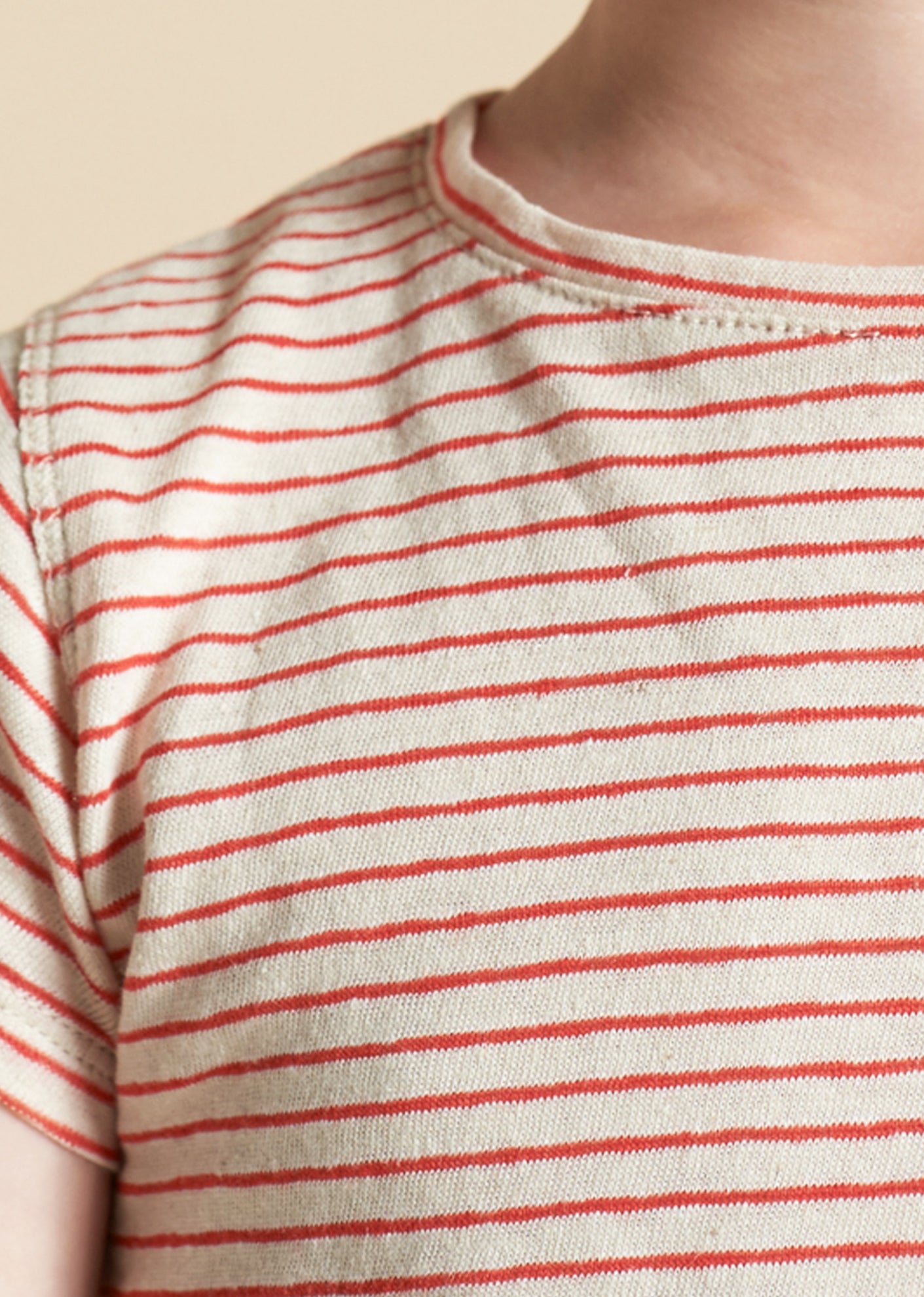 AVOCADO BABY T SHIRT - BRIGHT ORANGE STRIPE