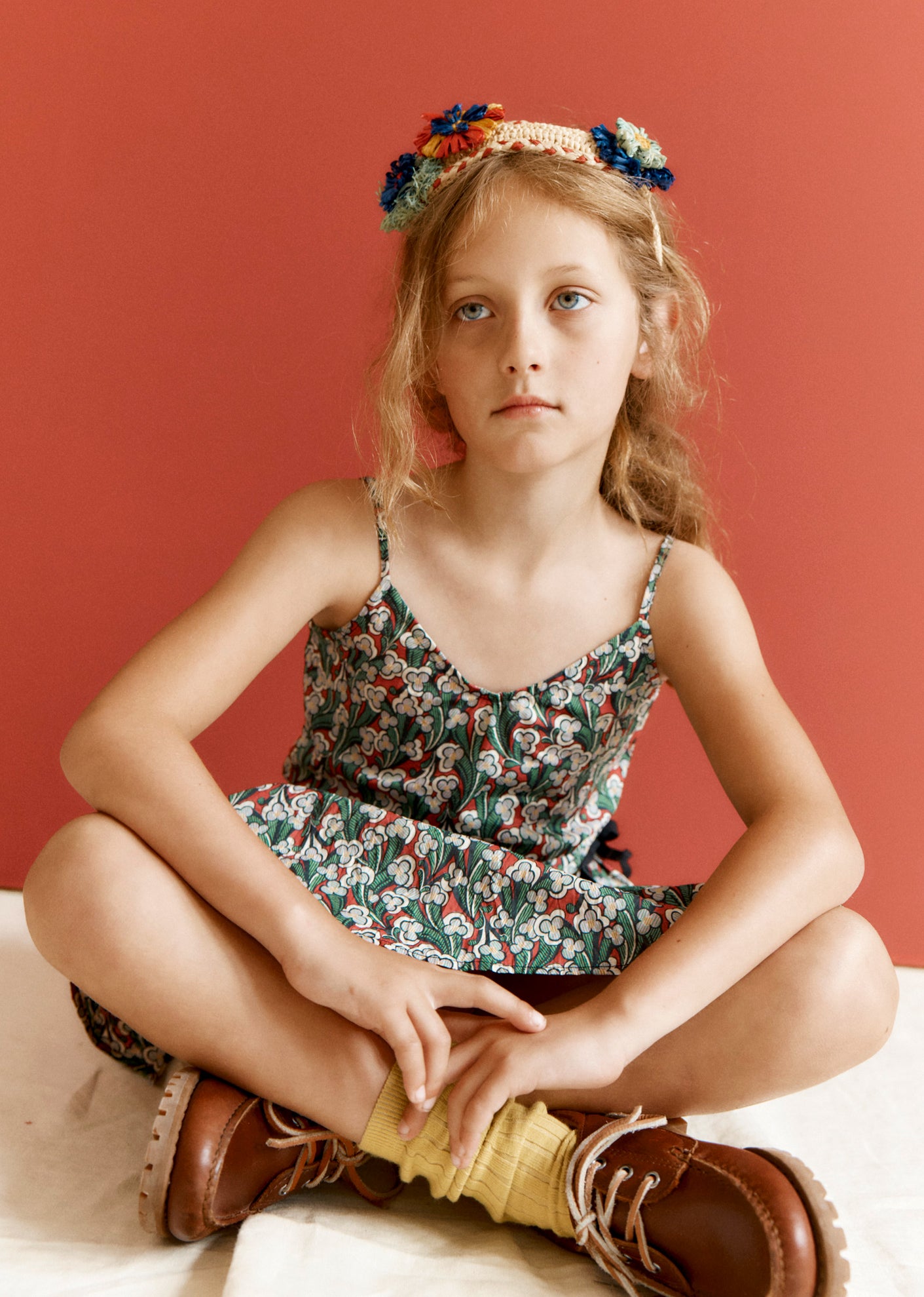 CAMILLA GIRL'S COTTON CAMISOLE TOP - LIBERTY LAITH PRINT