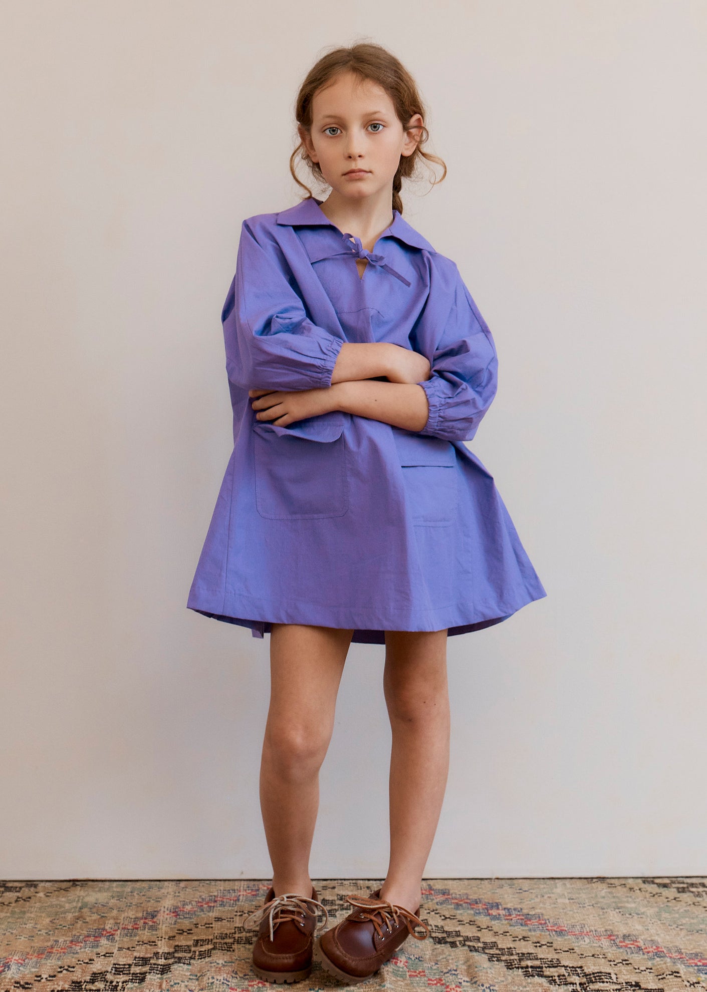 TOMATO GIRL'S COTTON DRESS - VIOLET