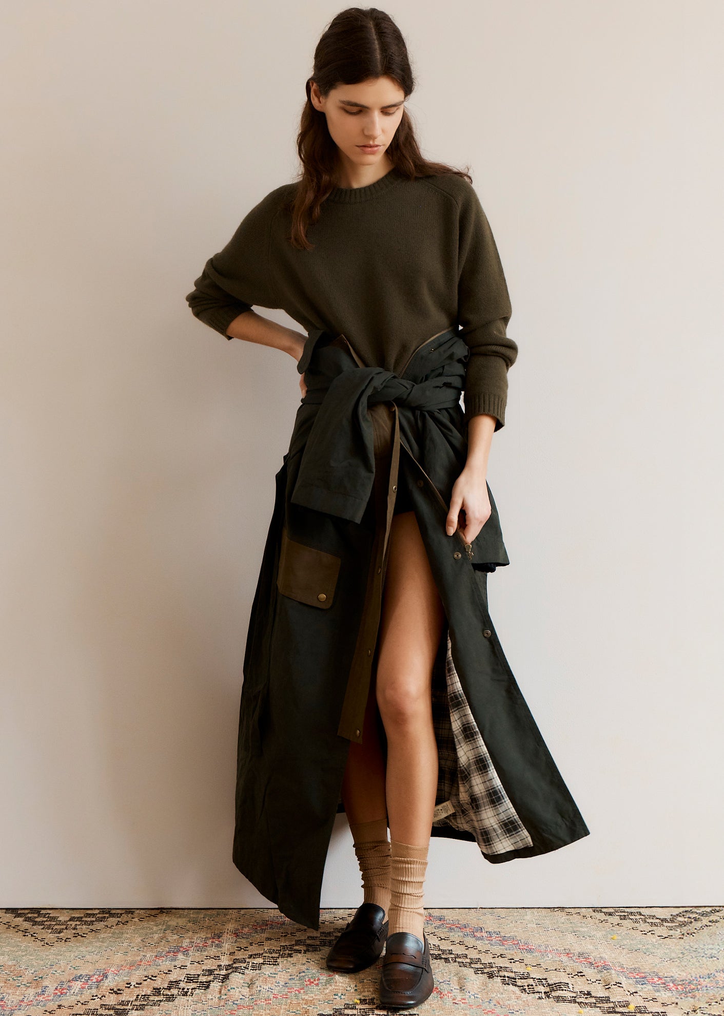 POA WOMEN'S CASHMERE JUMPER - OLIVE