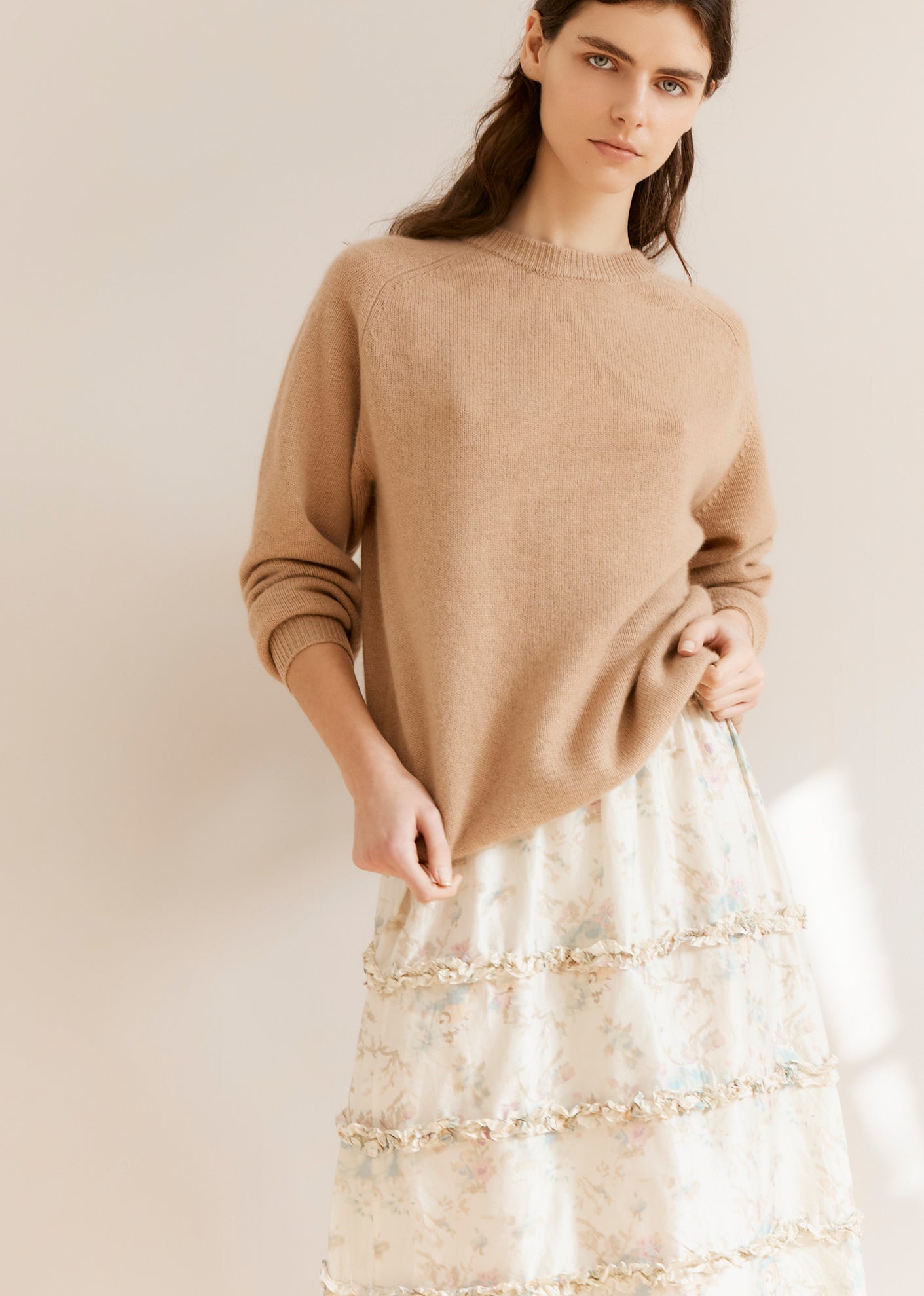 POA WOMEN'S CASHMERE JUMPER - CAMEL