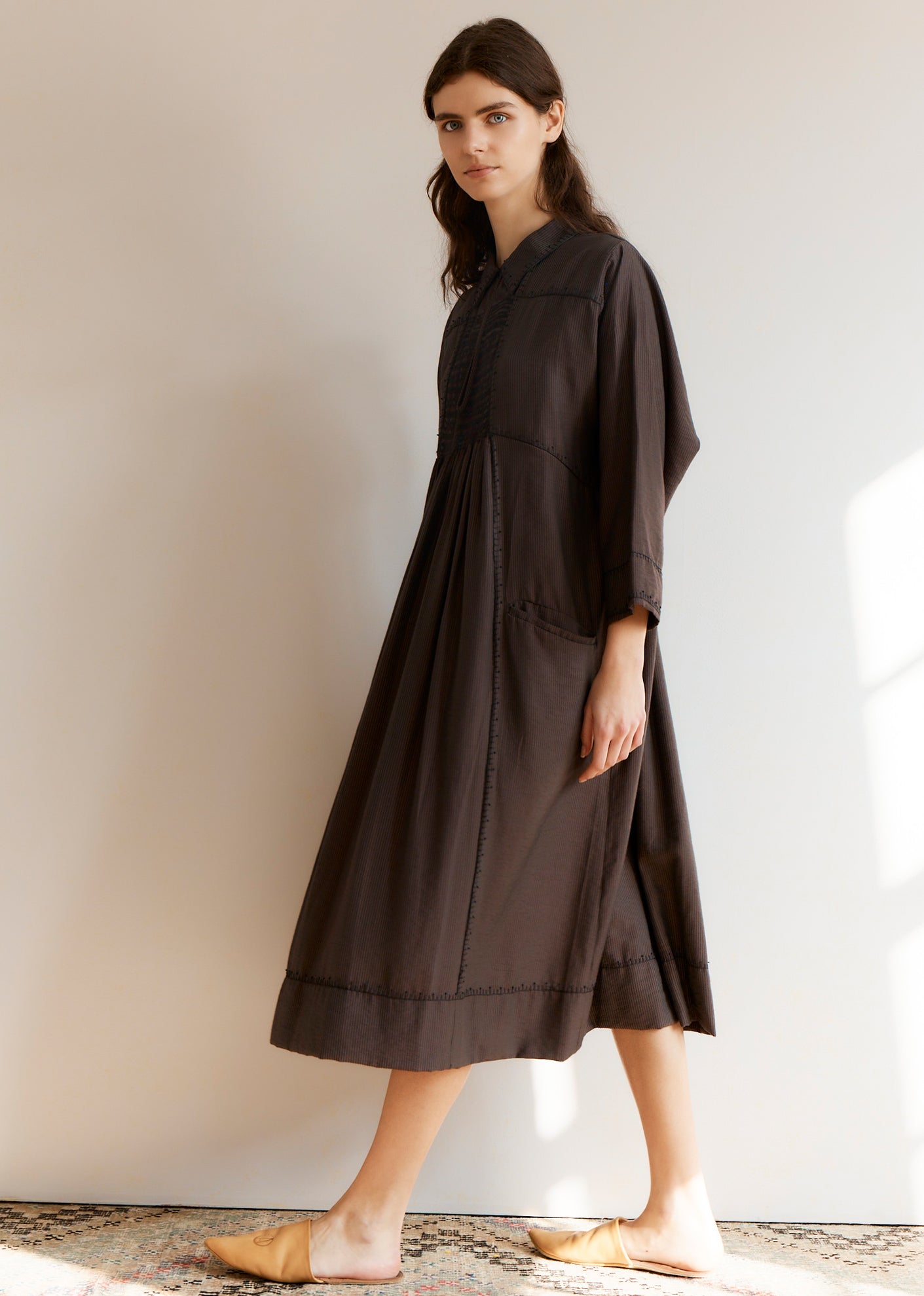 MARS WOMEN'S DRESS - CHOCOLATE STRIPE