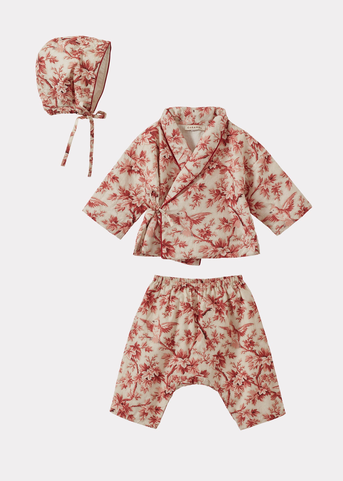 CASSIUS COTTON BABY SET - PINK TREE TOP PRINT