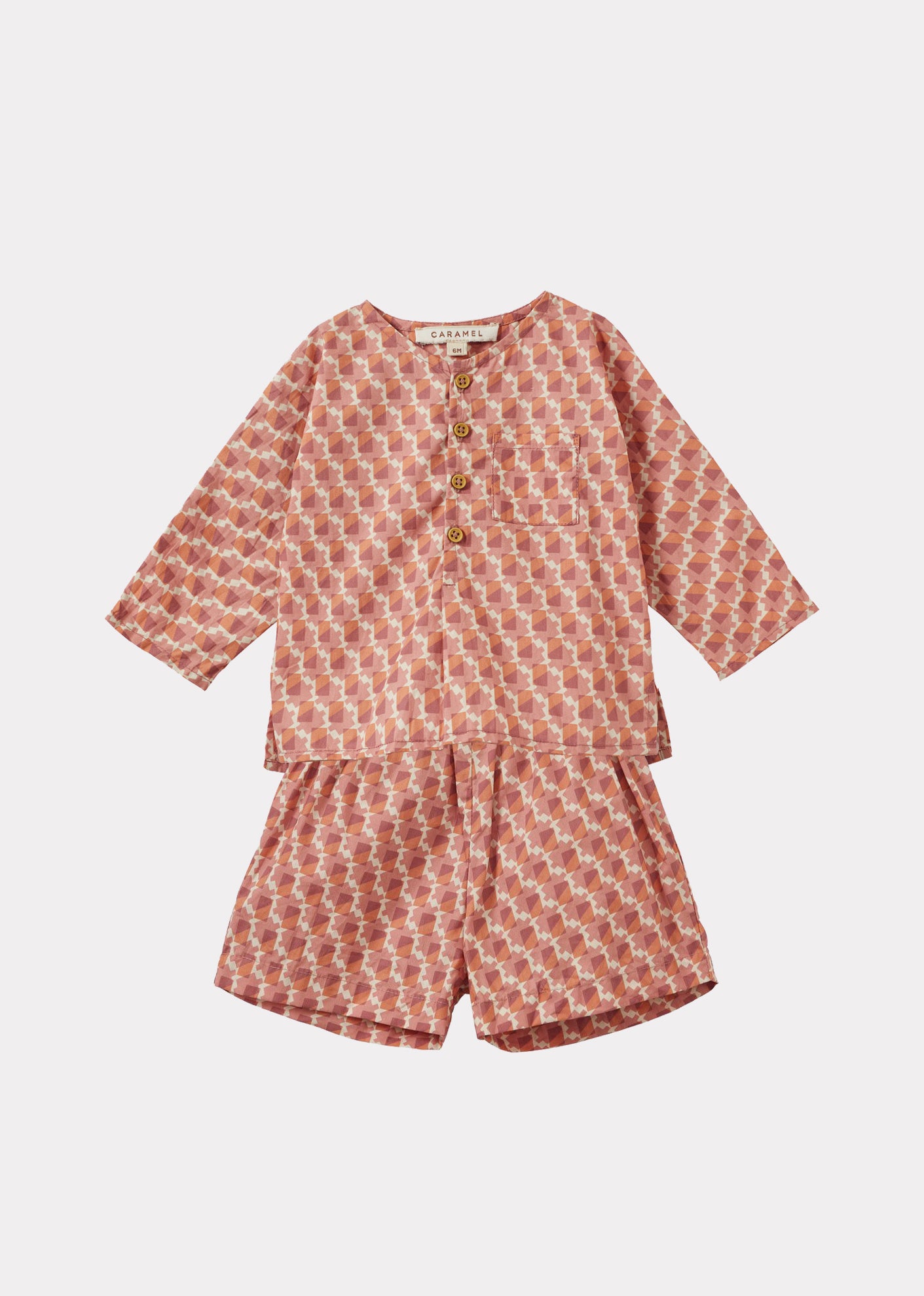 CHARD BABY TOP AND TROUSERS SET - MAUVE GEO PRINT