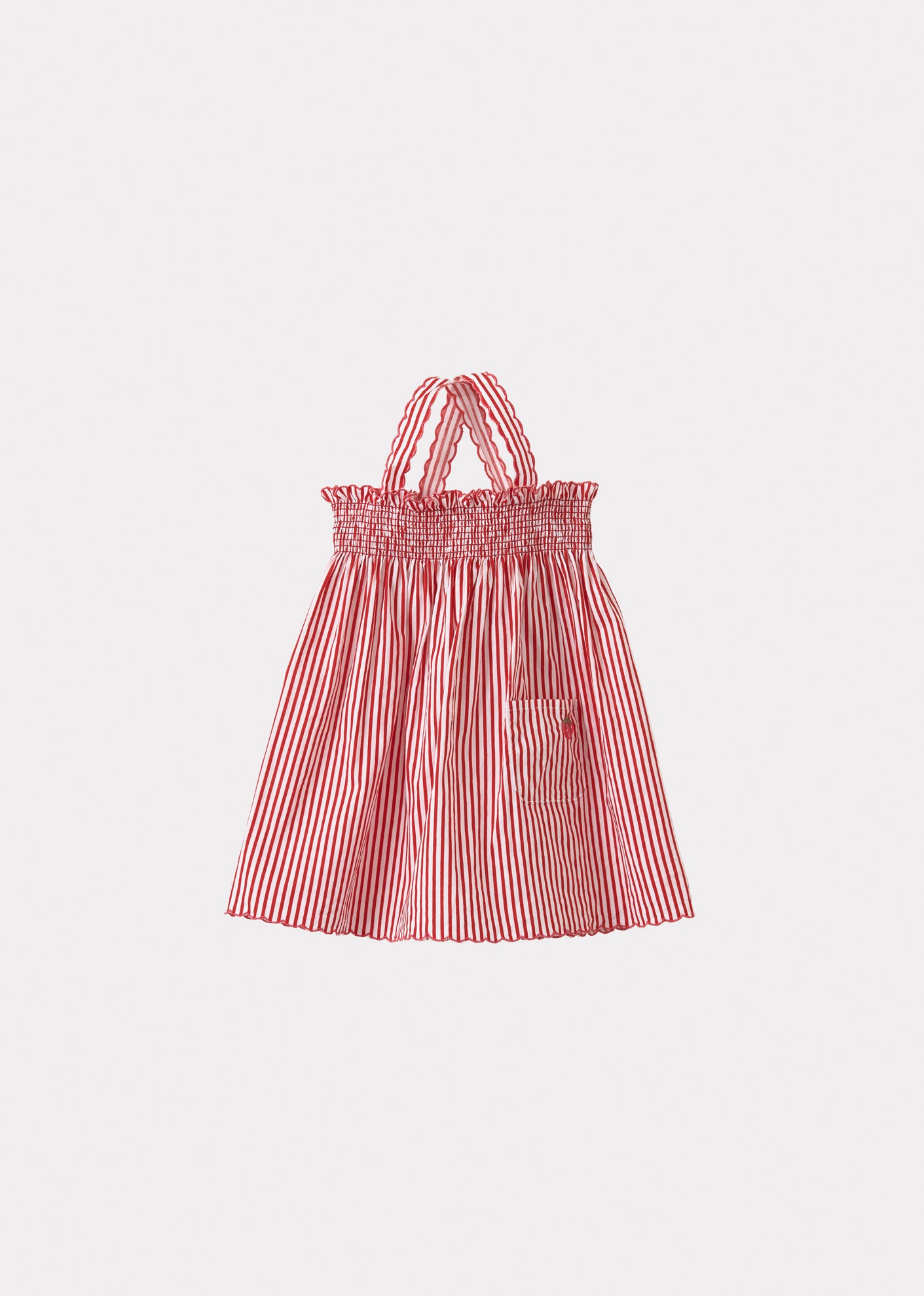 CHERVIL BABY COTTON SUN DRESS - RED STRIPE