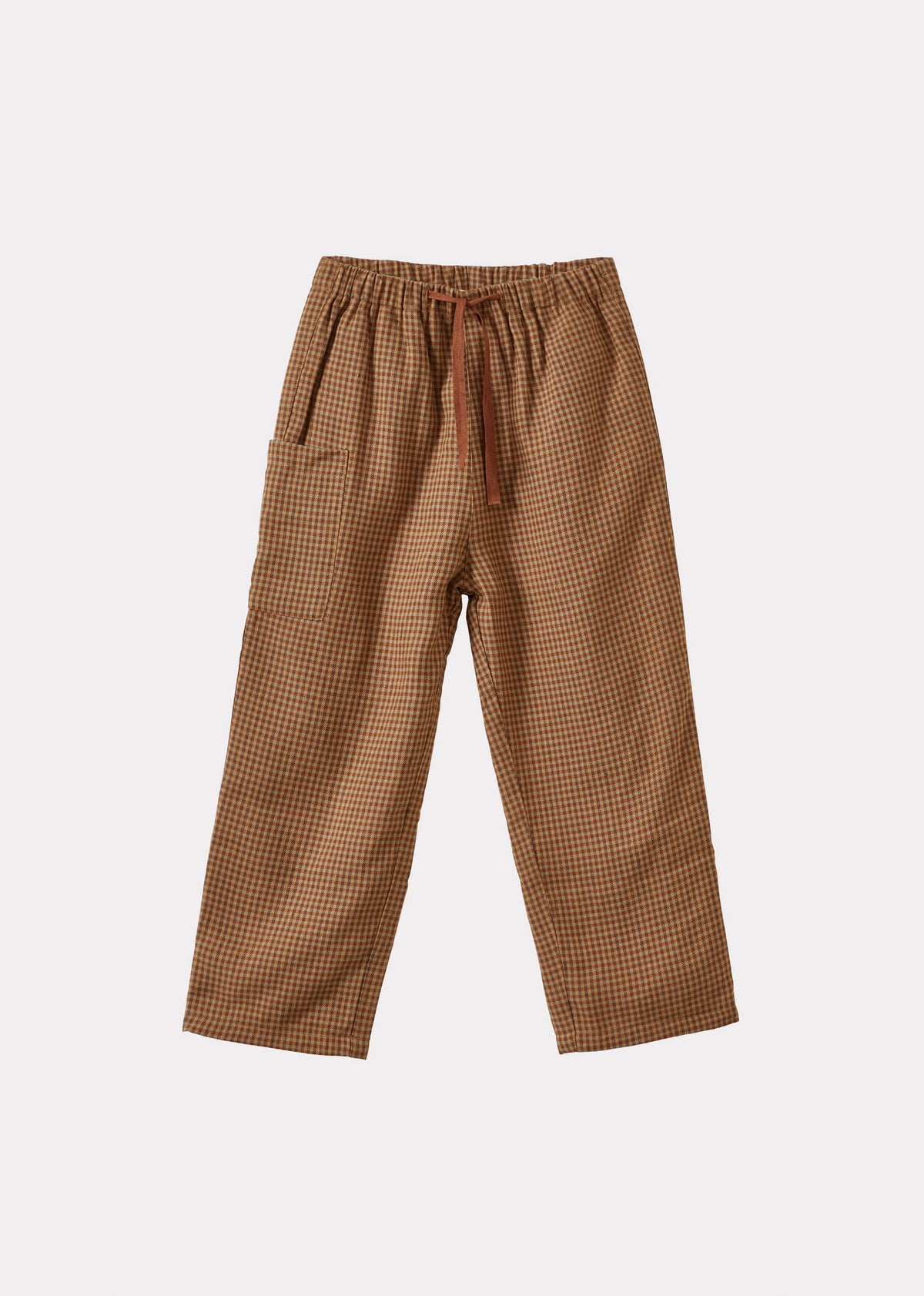 CHESTNUT CHILDREN'S LINEN TROUSERS - RUST PLAID