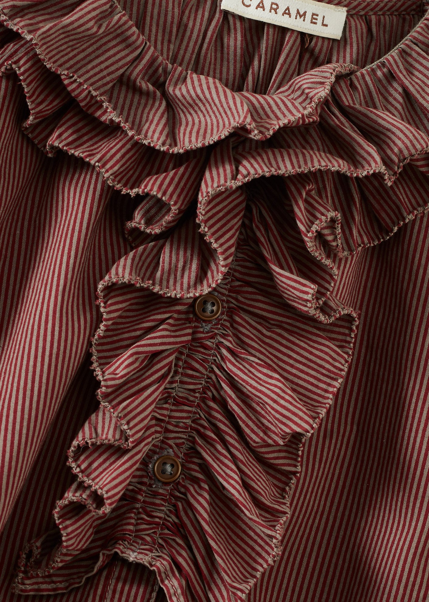 CORA CHILDREN'S COTTON BLOUSE - TAUPE STRIPE