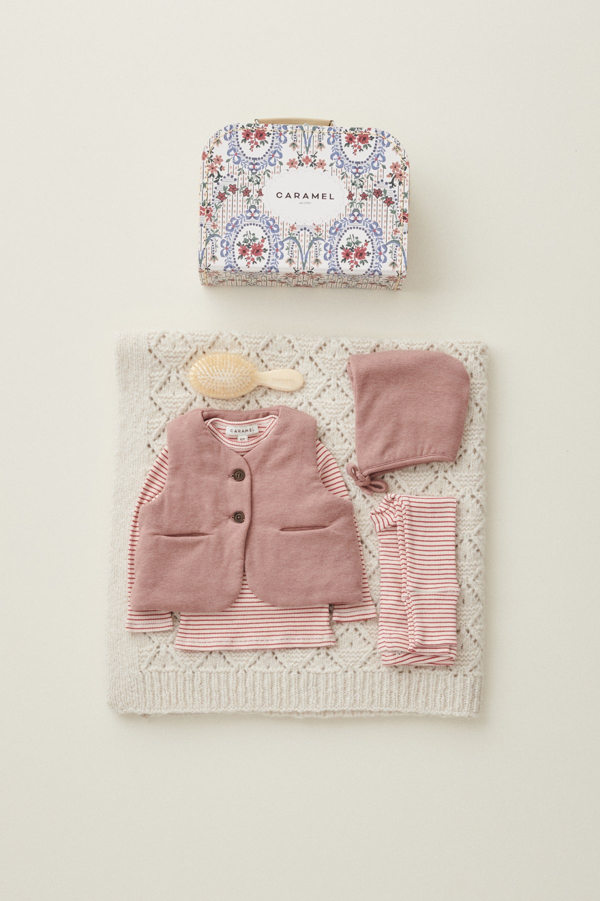 SMALL SUITCASE - FLORAL LACE ECRU PRINT