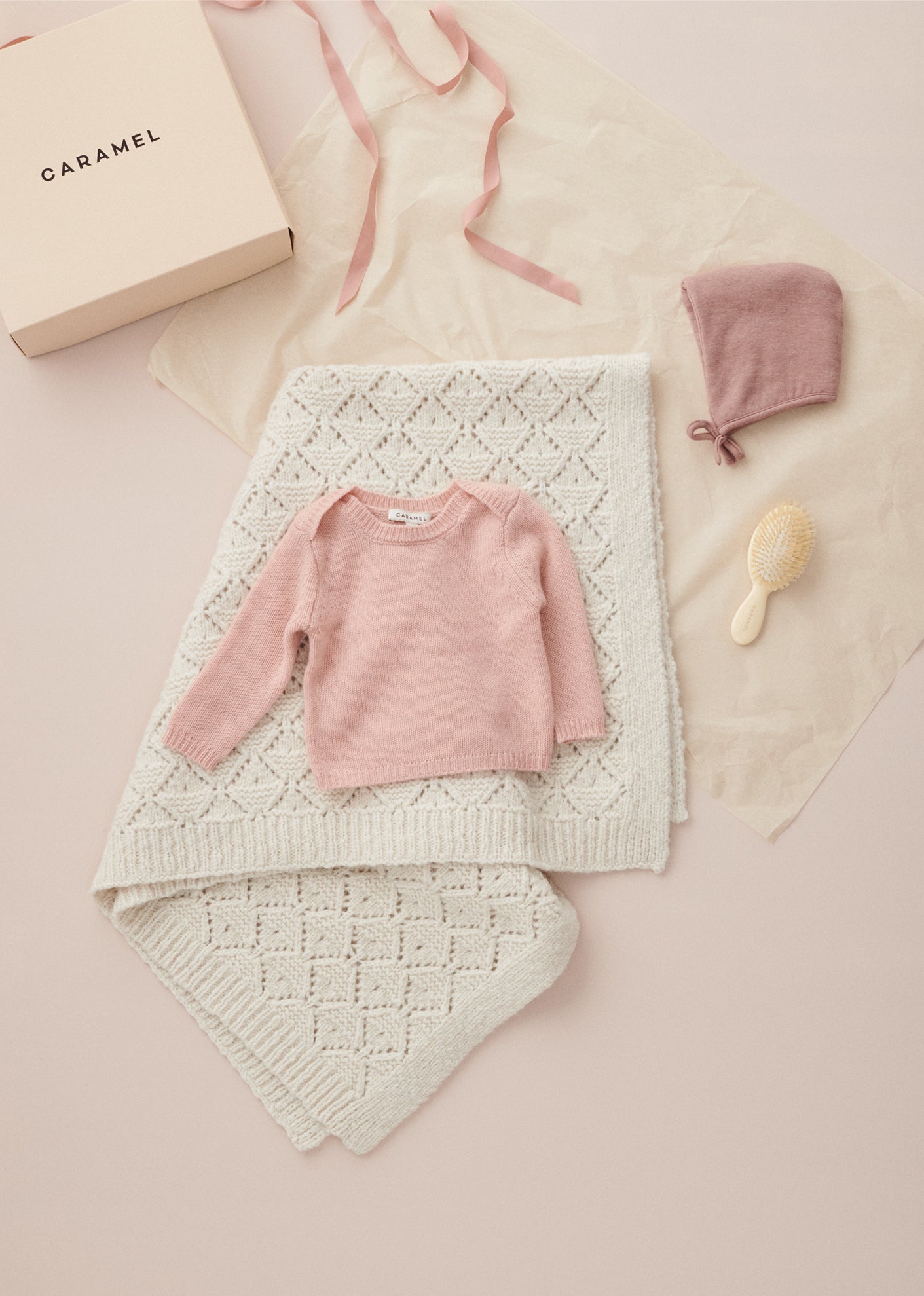 GALLOWAY CASHMERE BABY JUMPER - SUGAR PINK