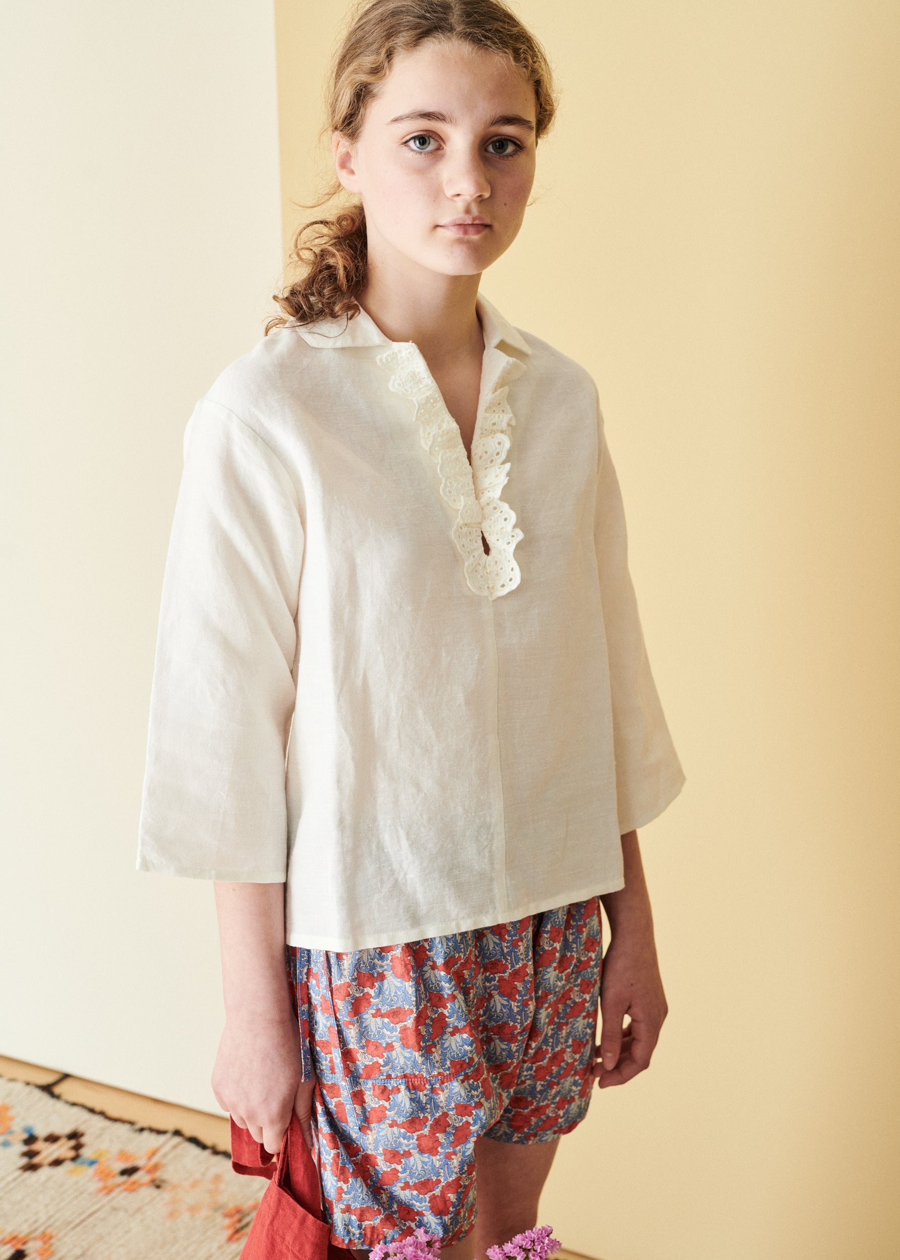 SPEARMINT CHILDREN'S COTTON SHIRT - WHITE