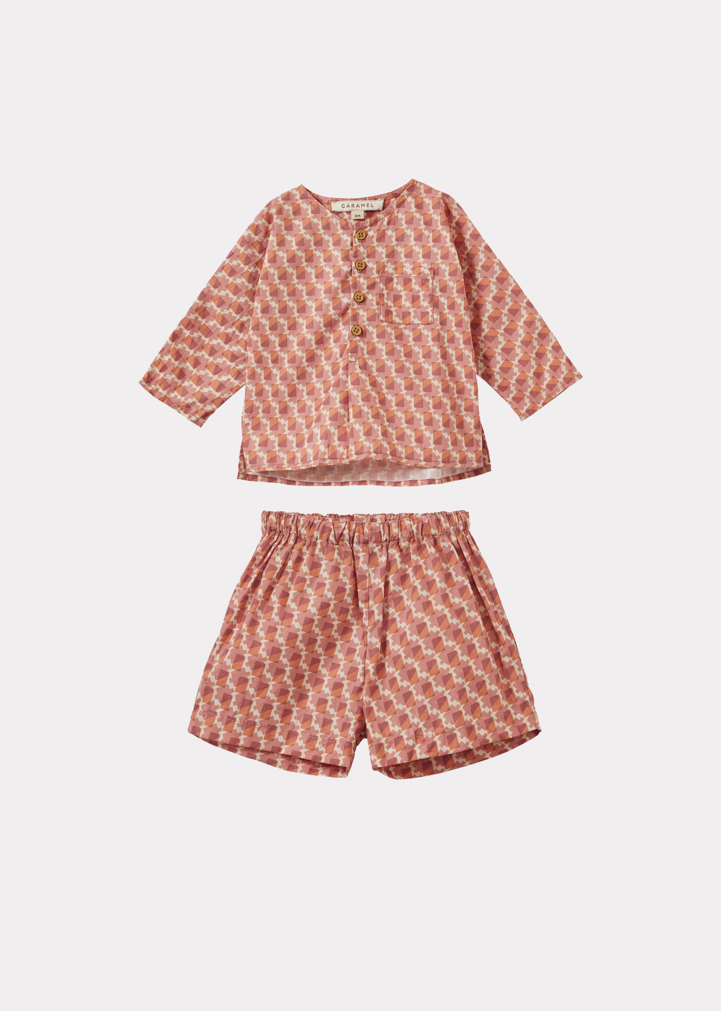 CHARD BABY TOP AND TROUSERS SET - MAUVE GEO PRINT