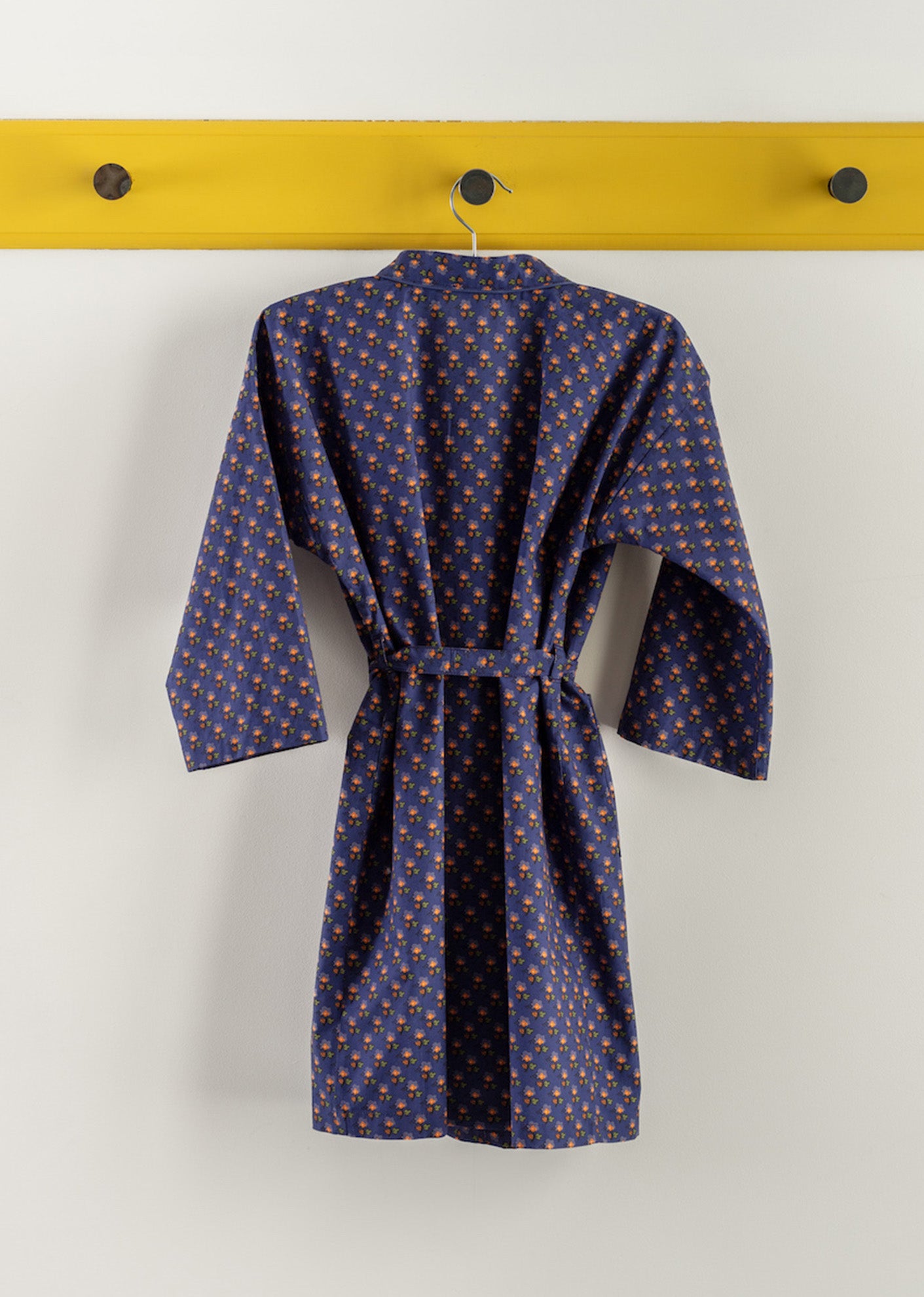 CHILDREN NIGHT ROBE H23 - NAVY POSY PRINT