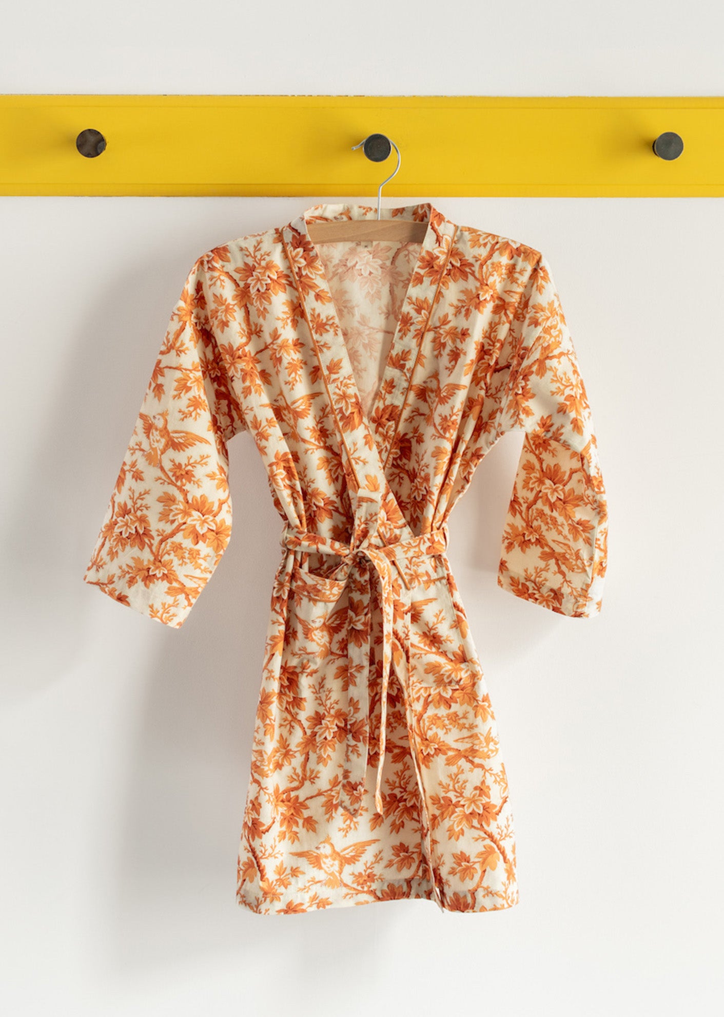 KIDS NIGHT ROBE - ORANGE TREE TOP PRINT