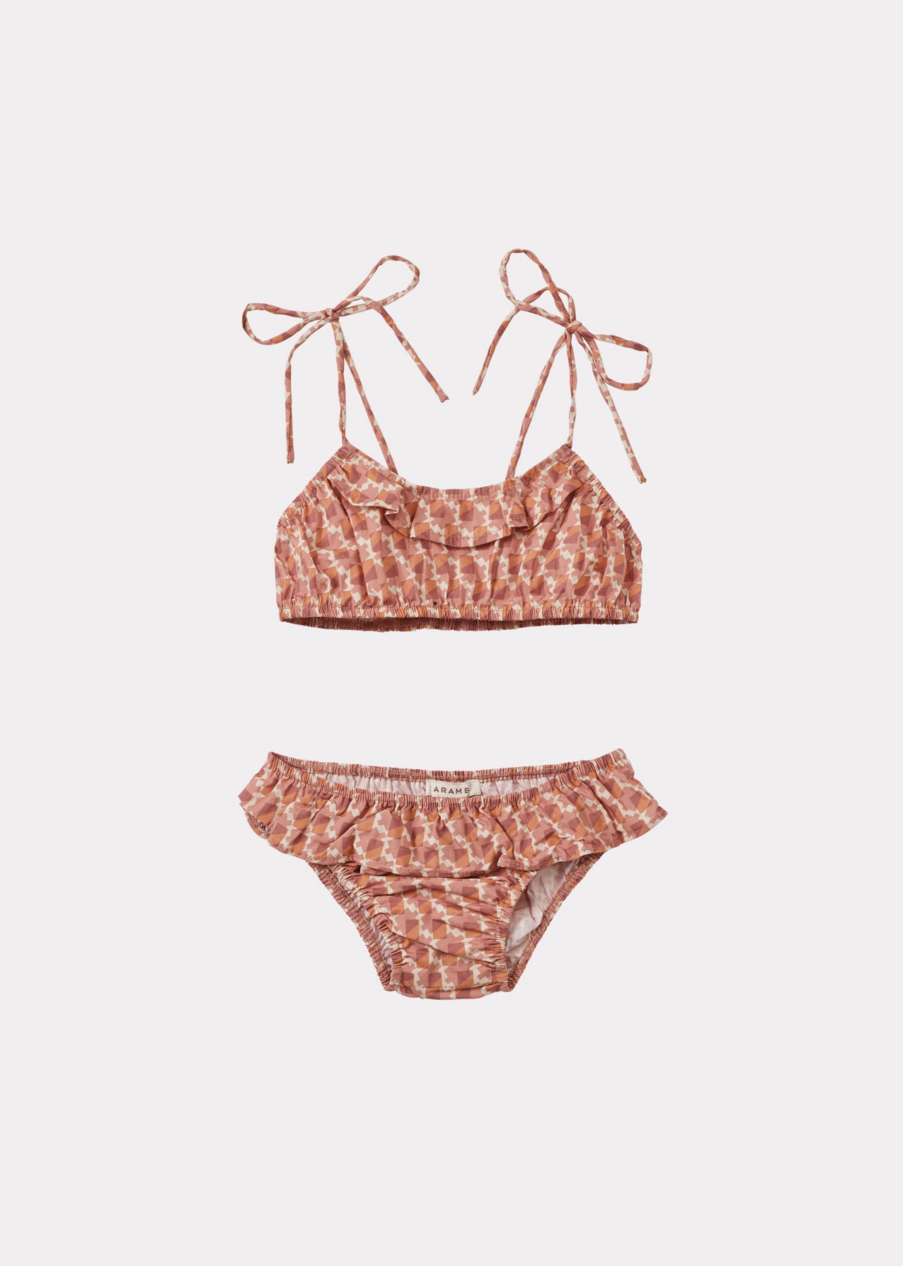 EGERIA GIRL'S COTTON BIKINI - MAUVE GEO PRINT