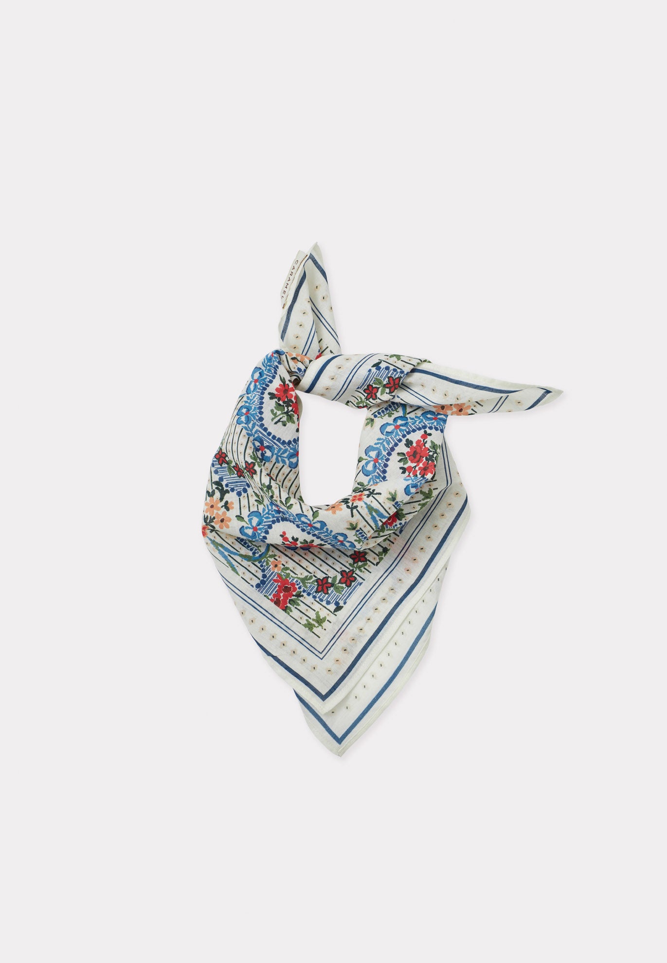 ELLIE COTTON SCARF - FLORAL LACE ECRU PRINT