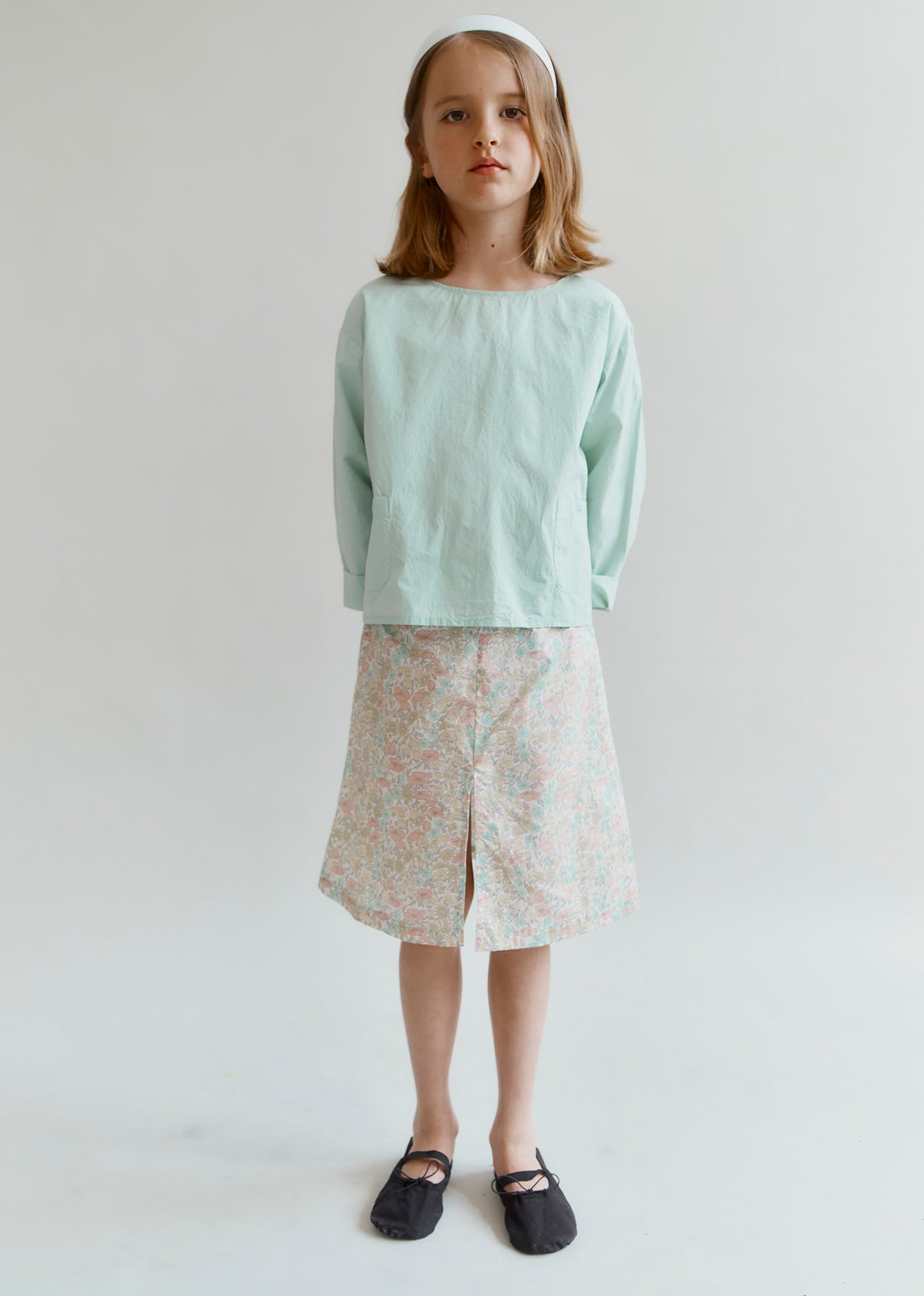 ELRIC CHILDREN'S COTTON POPLIN TOP - MINT