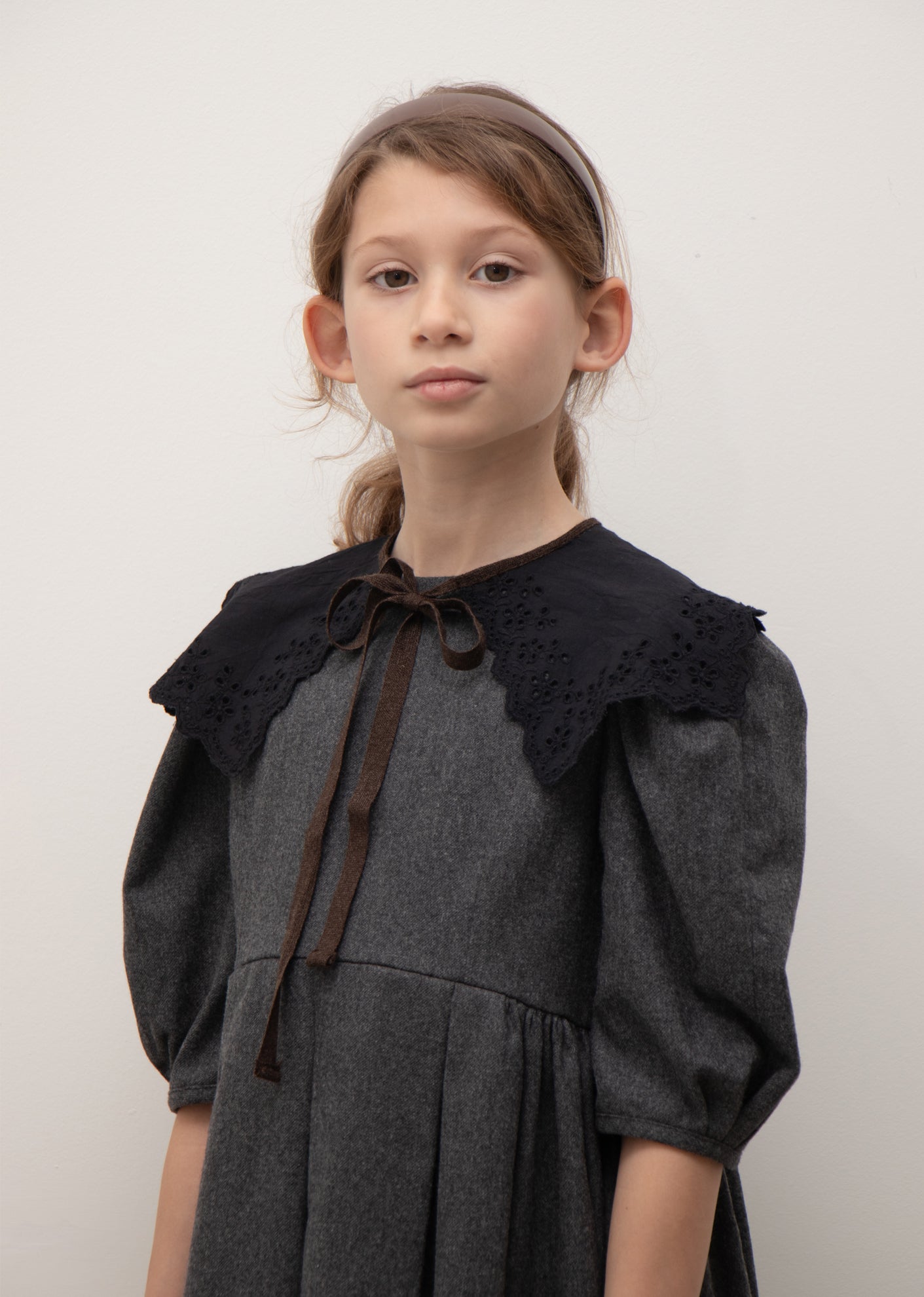 EMBROIDERED KIDS COLLAR - BLACK BRODERIE ANGLAISE 2
