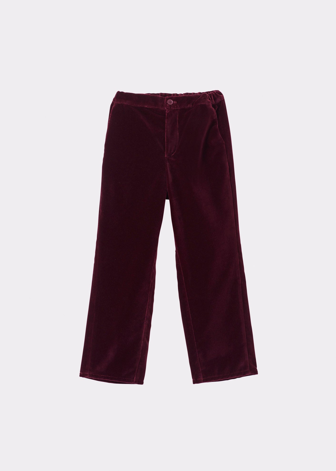 ERODIUM CHILDREN'S COTTON VELVET TROUSERS - BURGUNDY