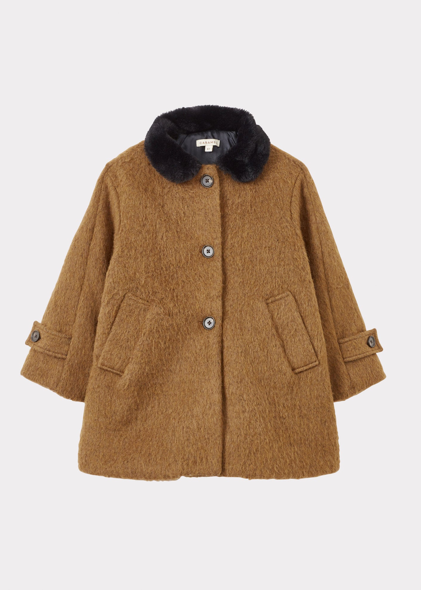 EVEREST CHILDREN'S WOOL BOUCLE COAT - CAMEL