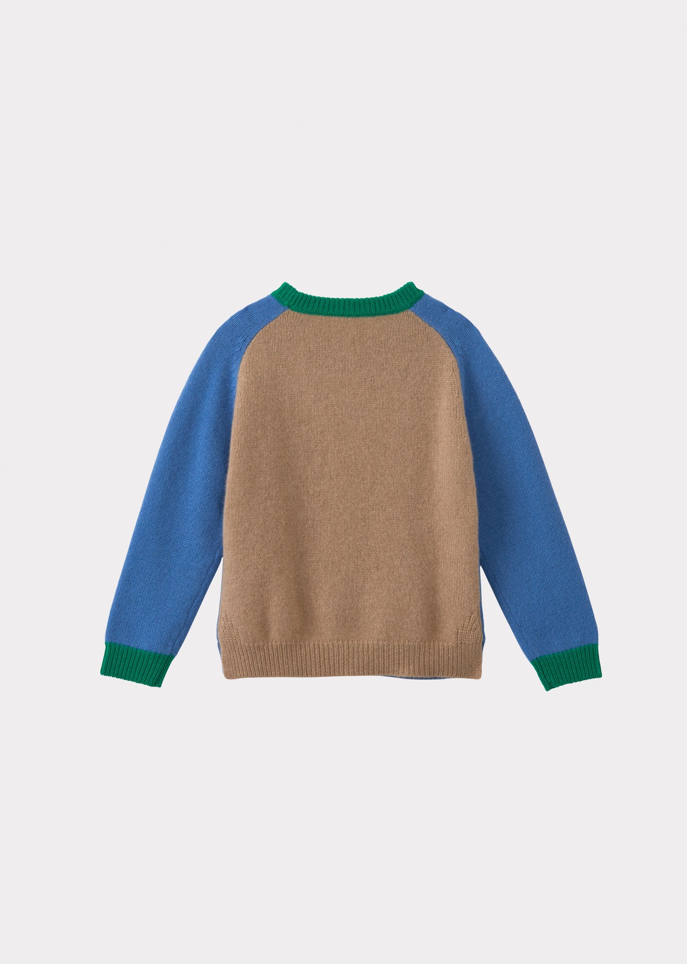 FENNEL CHILDREN'S CASHMERE JUMPER - BLUE/CAMEL