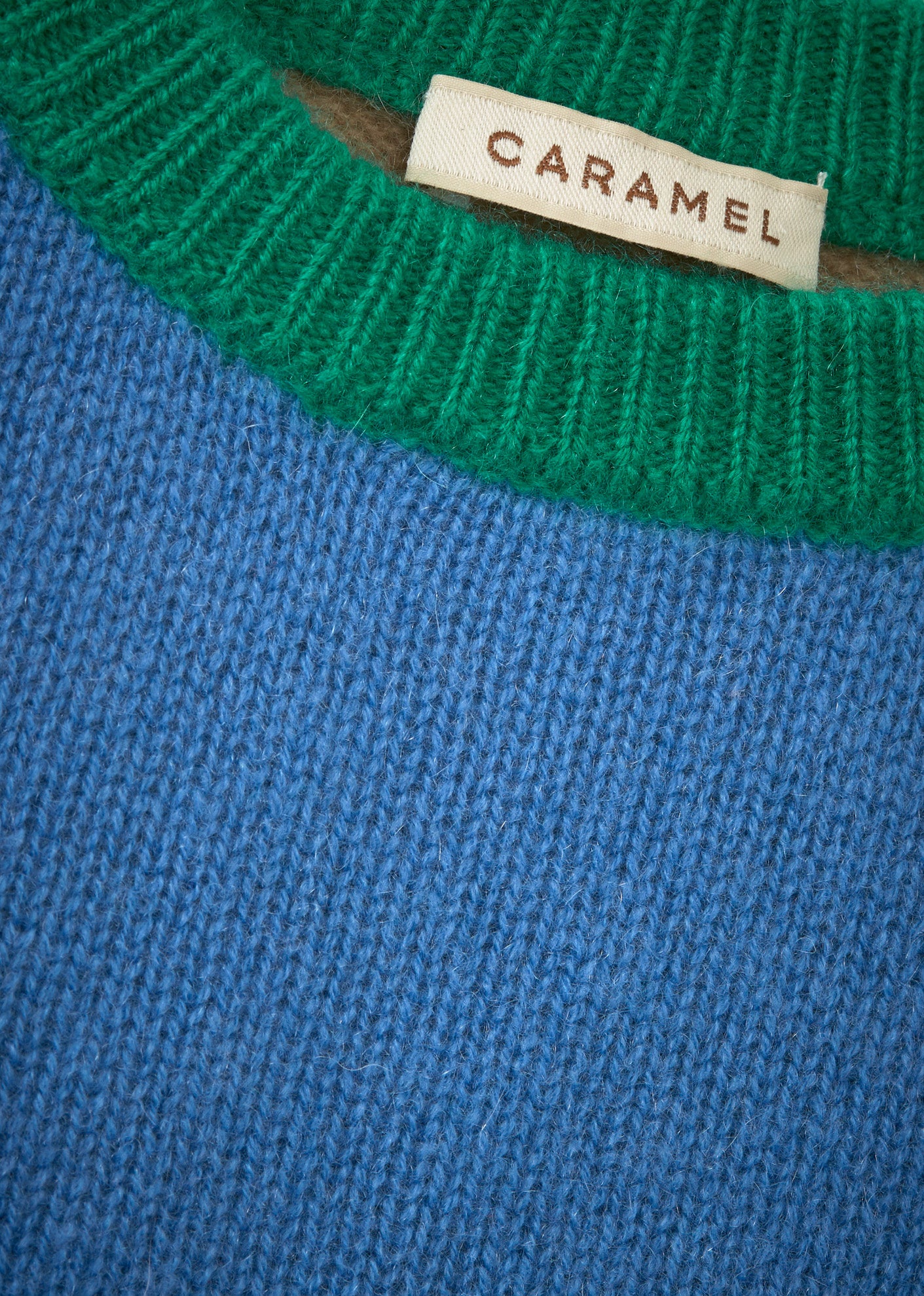FENNEL CHILDREN'S CASHMERE JUMPER - BLUE/CAMEL