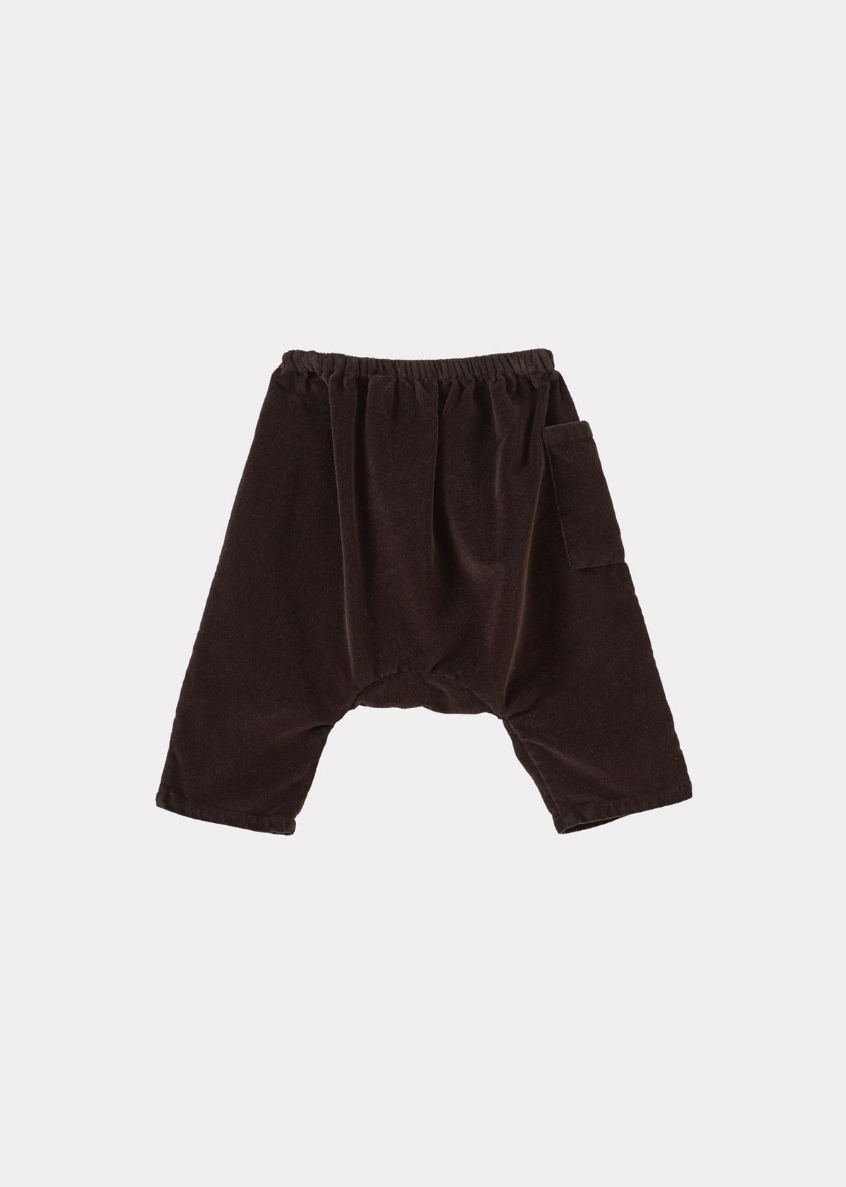 FICUS BABY COTTON VELVET TROUSERS - CHOCOLATE