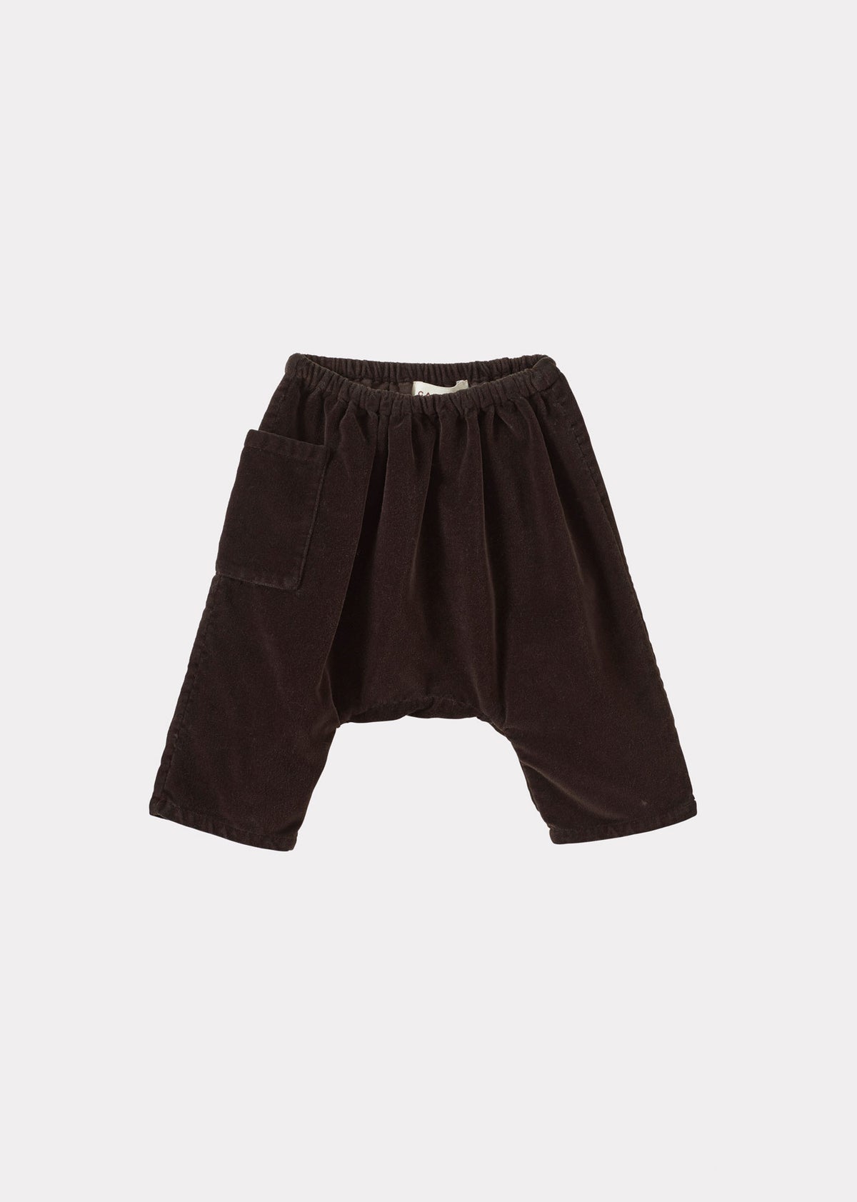 FICUS BABY COTTON VELVET TROUSERS - CHOCOLATE