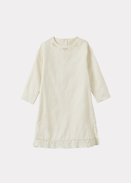 CARAMEL Flora Cotton Dress 【新品】10y Caramel Luxury Flora Girl'S Cotton Dress - Ecru / Cream