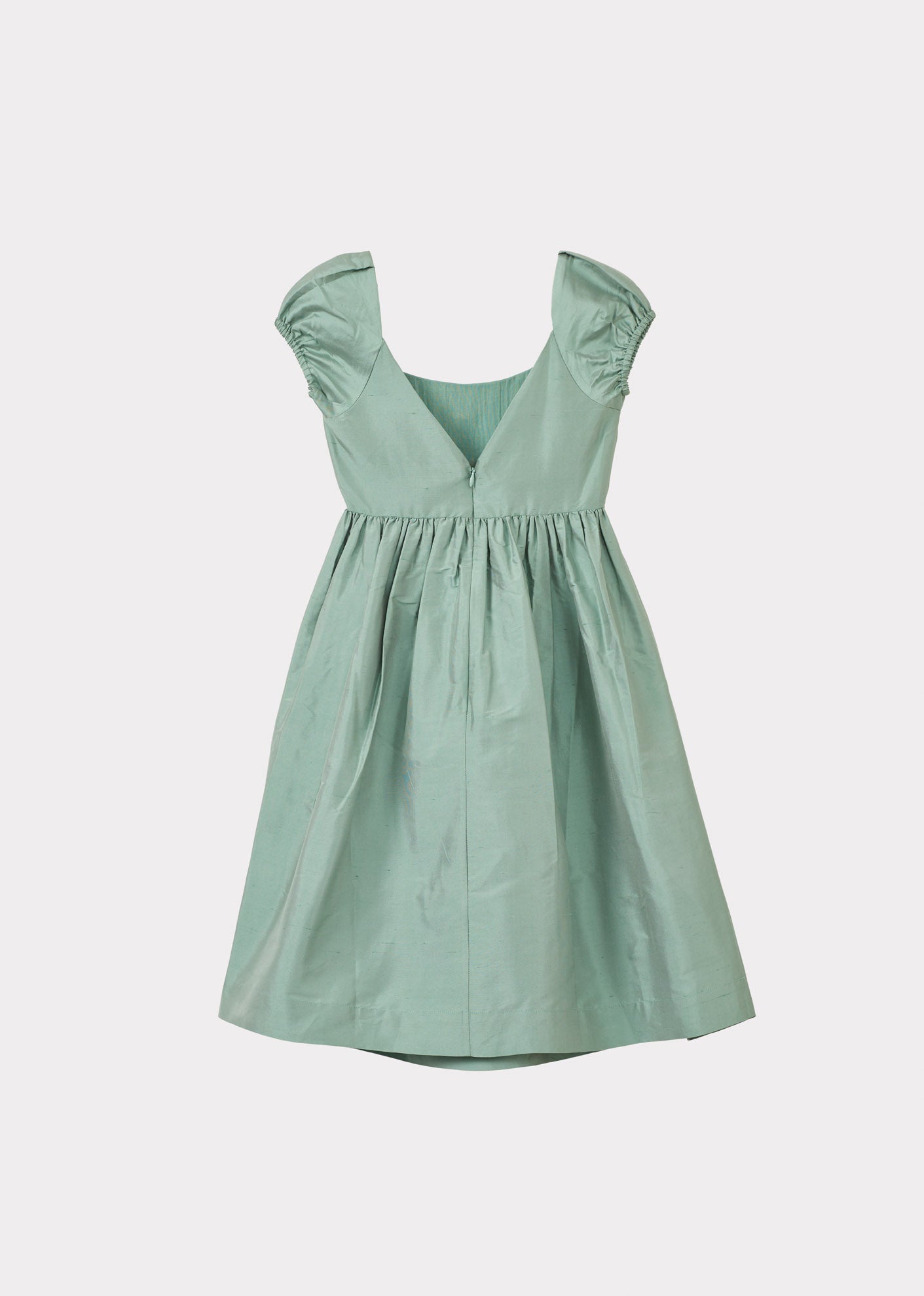 GARDA GIRL'S SILK TAFFETA DRESS - DUCK EGG