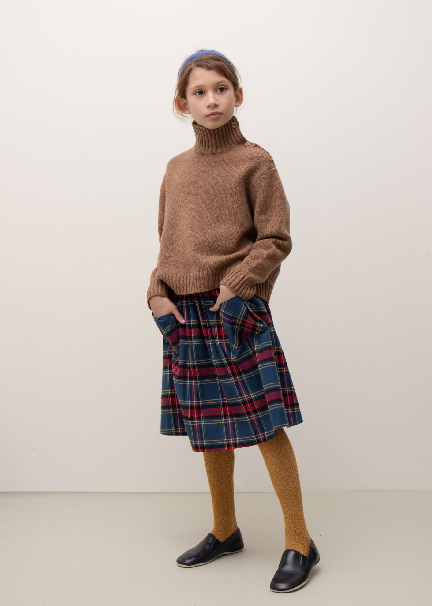 GLAVA GIRL SKIRT - BLUE TARTAN 1