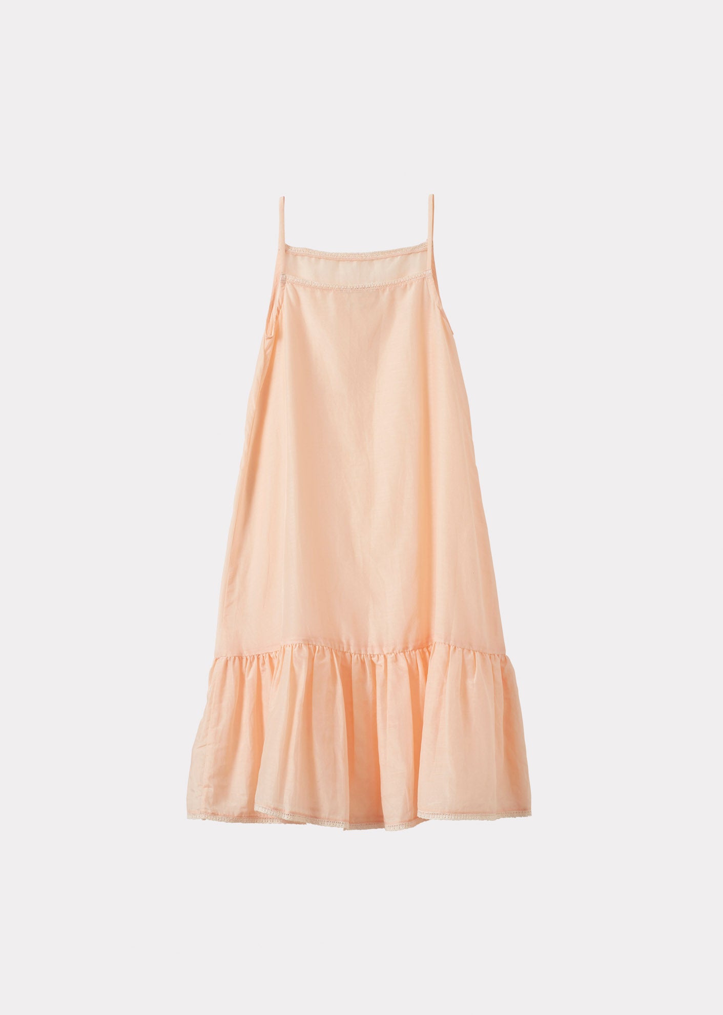 GRAPE GIRL'S SILK SLIP DRESS - PALE PEACH