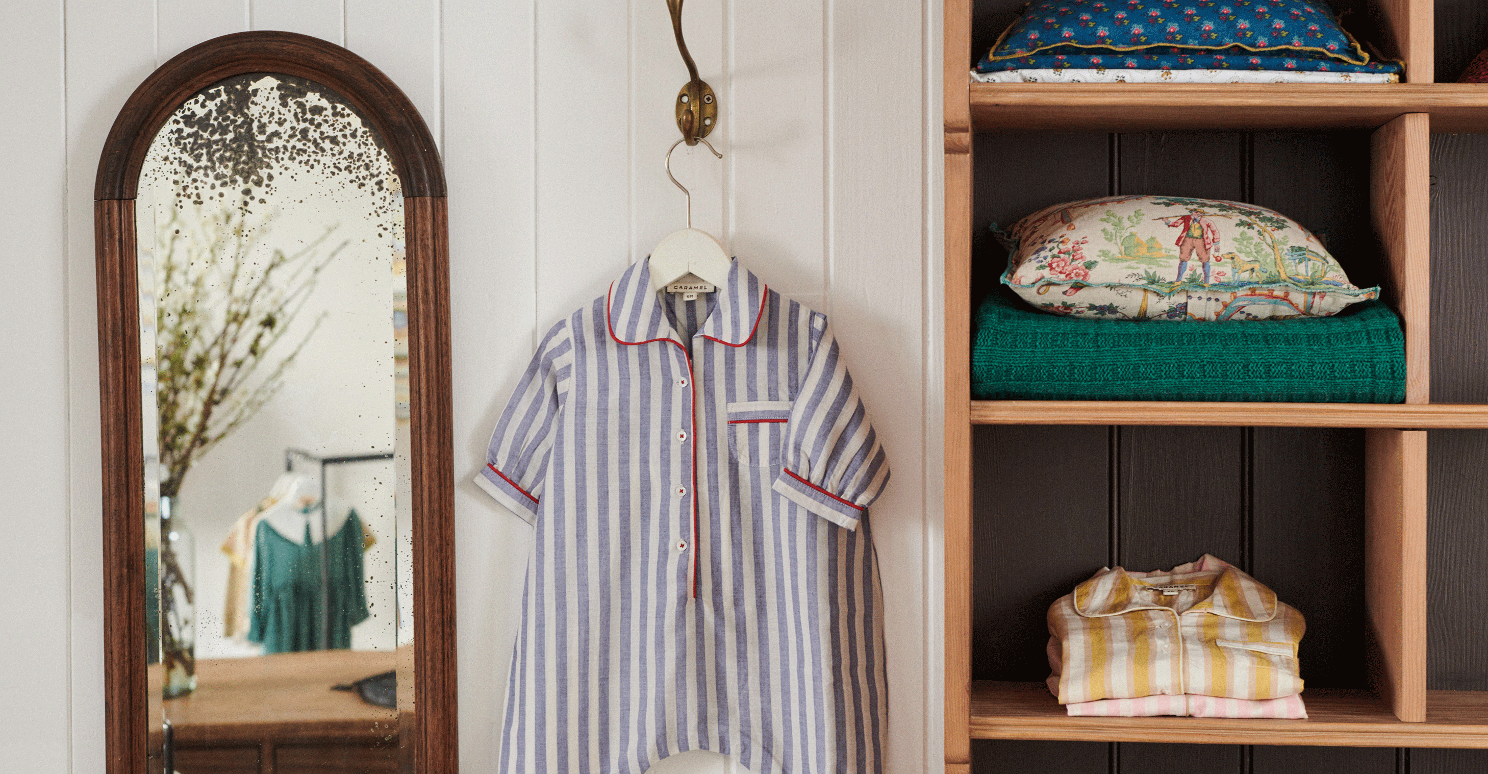 Blue and red line baby romper