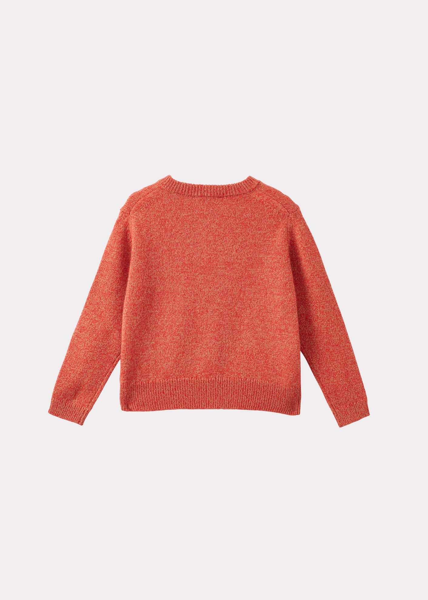 HONEY KIDS CARDIGAN - TOMATO/CAMEL MOULINE 3