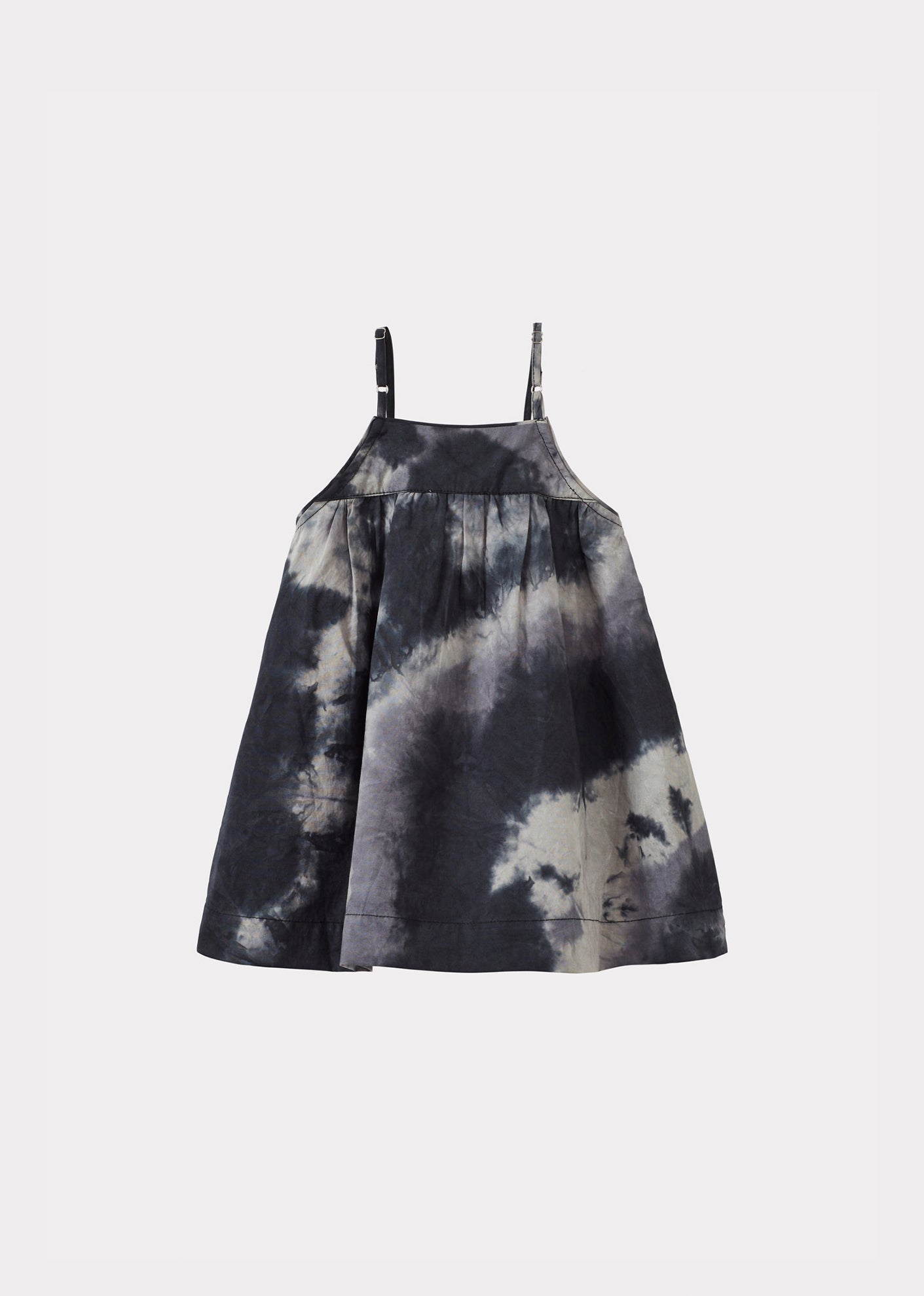 IBERA BABY GIRL'S COTTON DRESS - CHARCOAL TIE-DYE