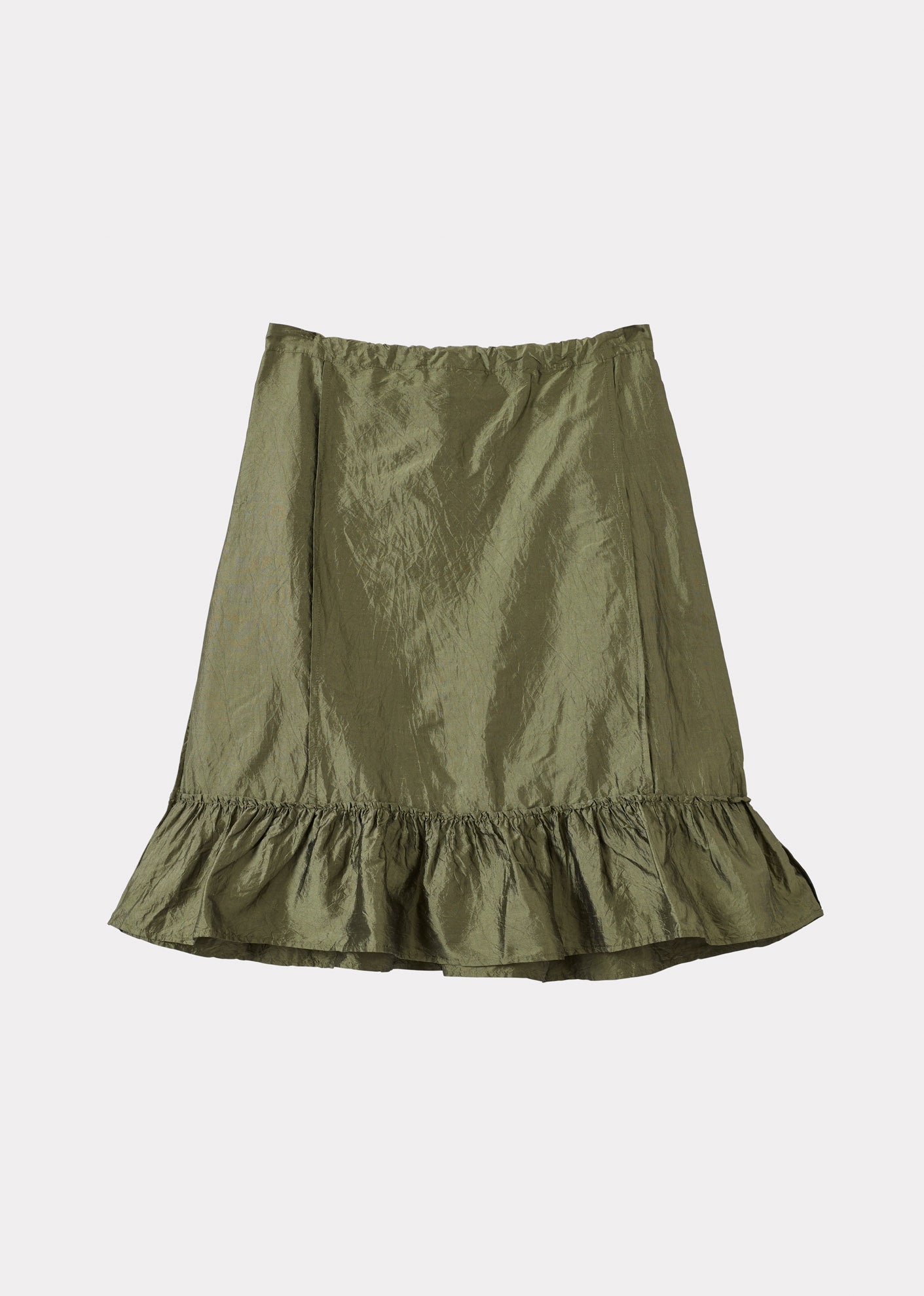 JANINE GIRL'S SILK SKIRT - EMERALD