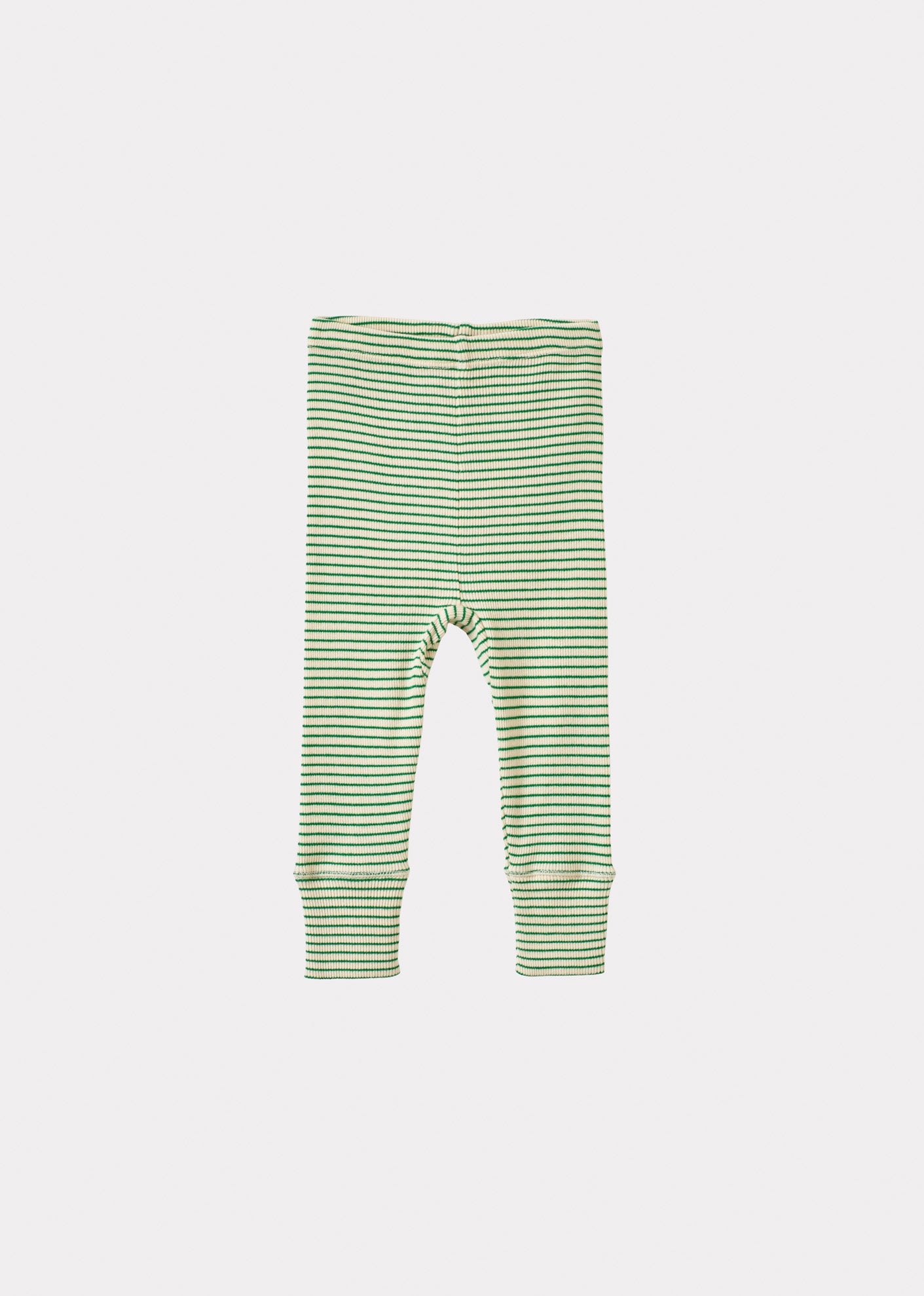 JUDD BABY COTTON LEGGINGS - EMERALD GREEN/CREAM