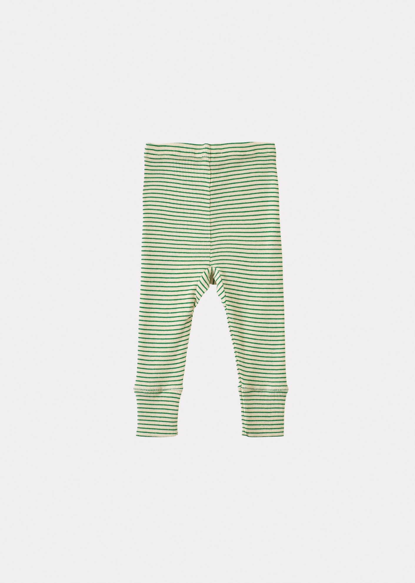 JUDD BABY COTTON LEGGINGS - EMERALD GREEN/CREAM