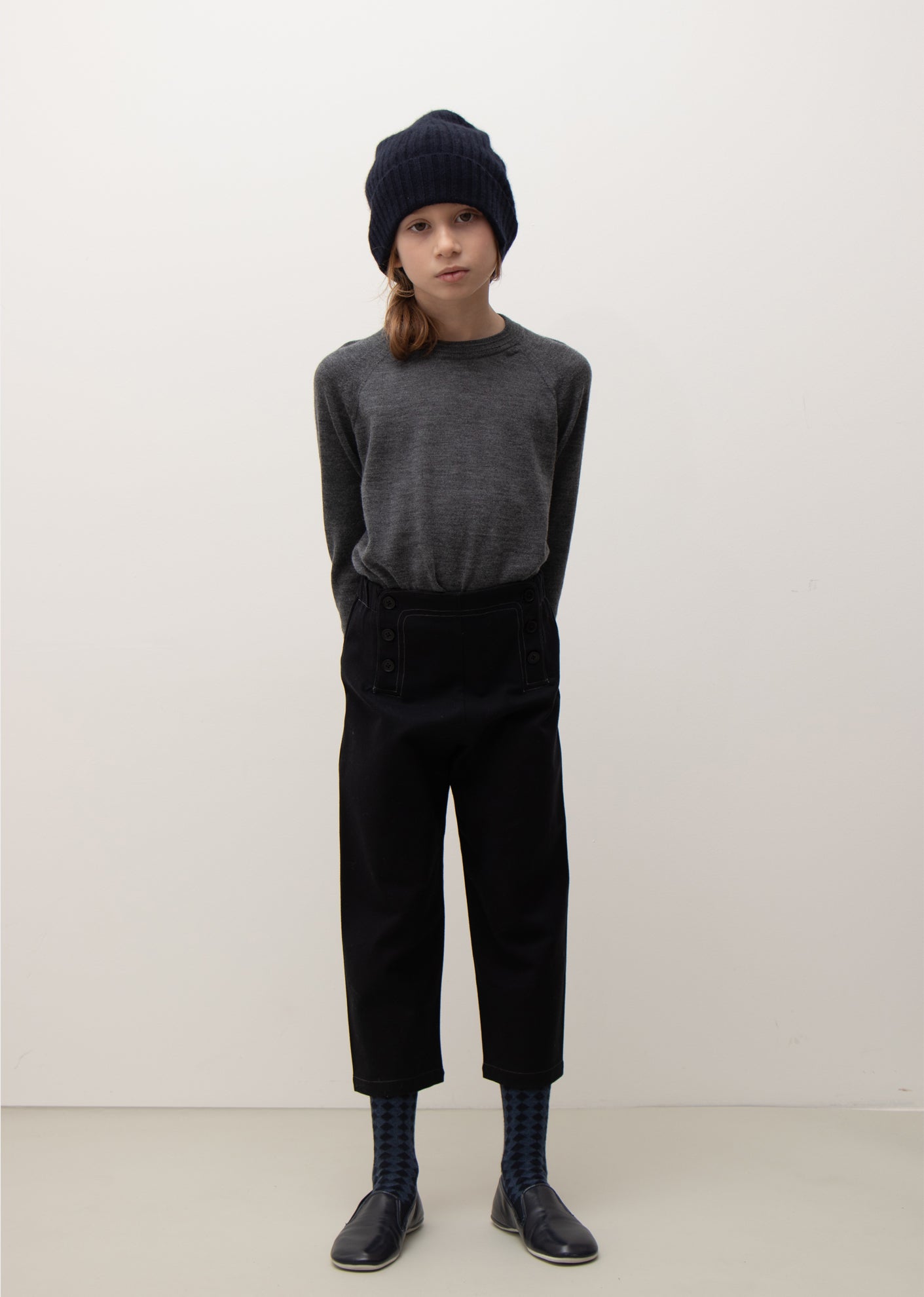 KEIRA KIDS JUMPER - DARK GREY MELANGE 1