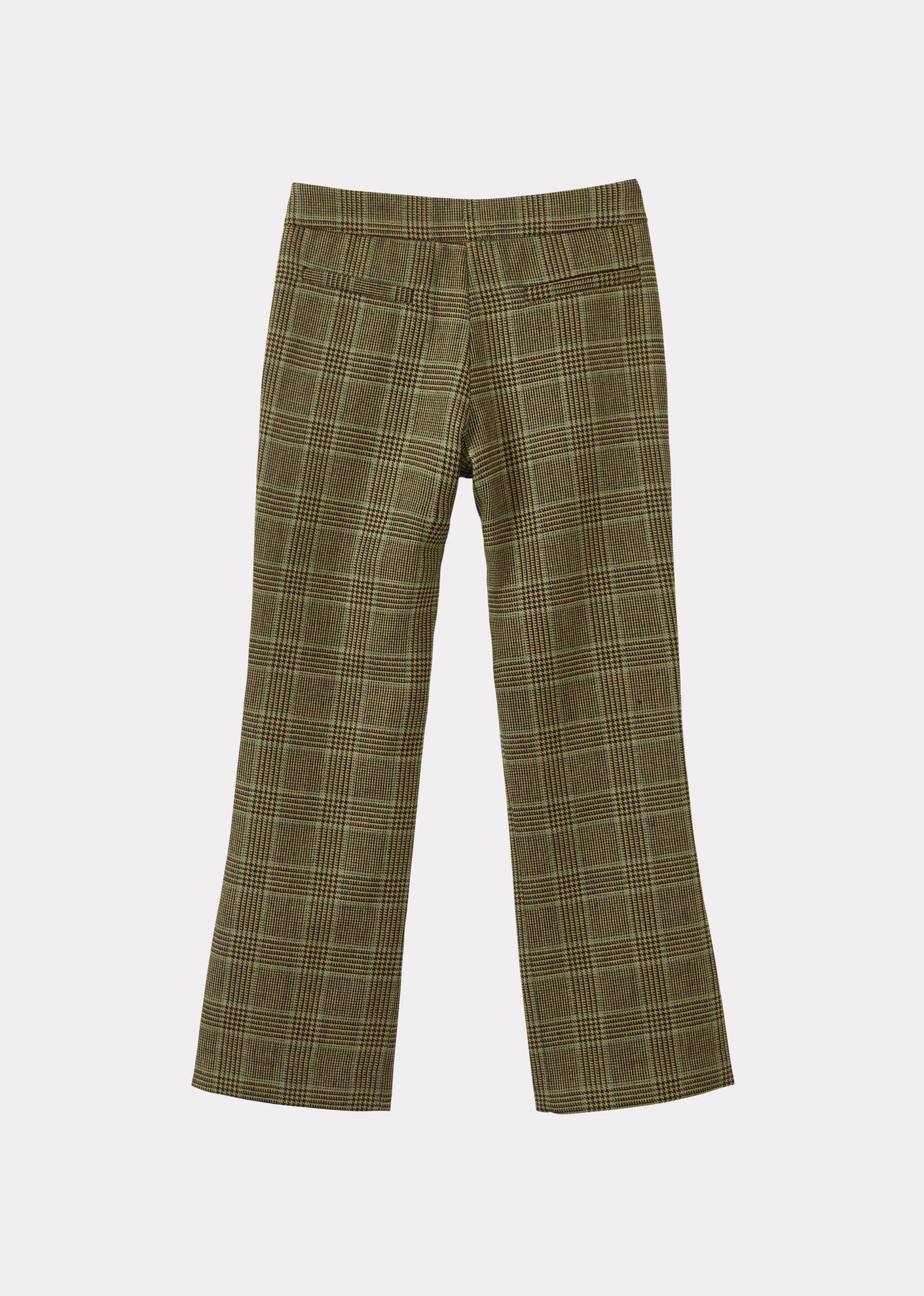 WOMAN KICK FLARE TROUSER - YELLOW / BLACK CHECK