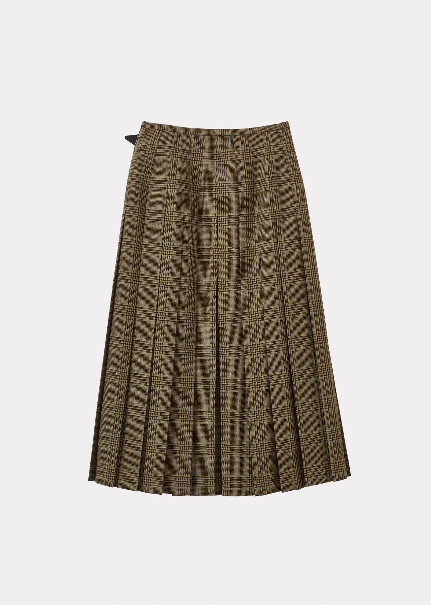 WOMEN'S WOOL KILT - GREY / GREEN TARTAN