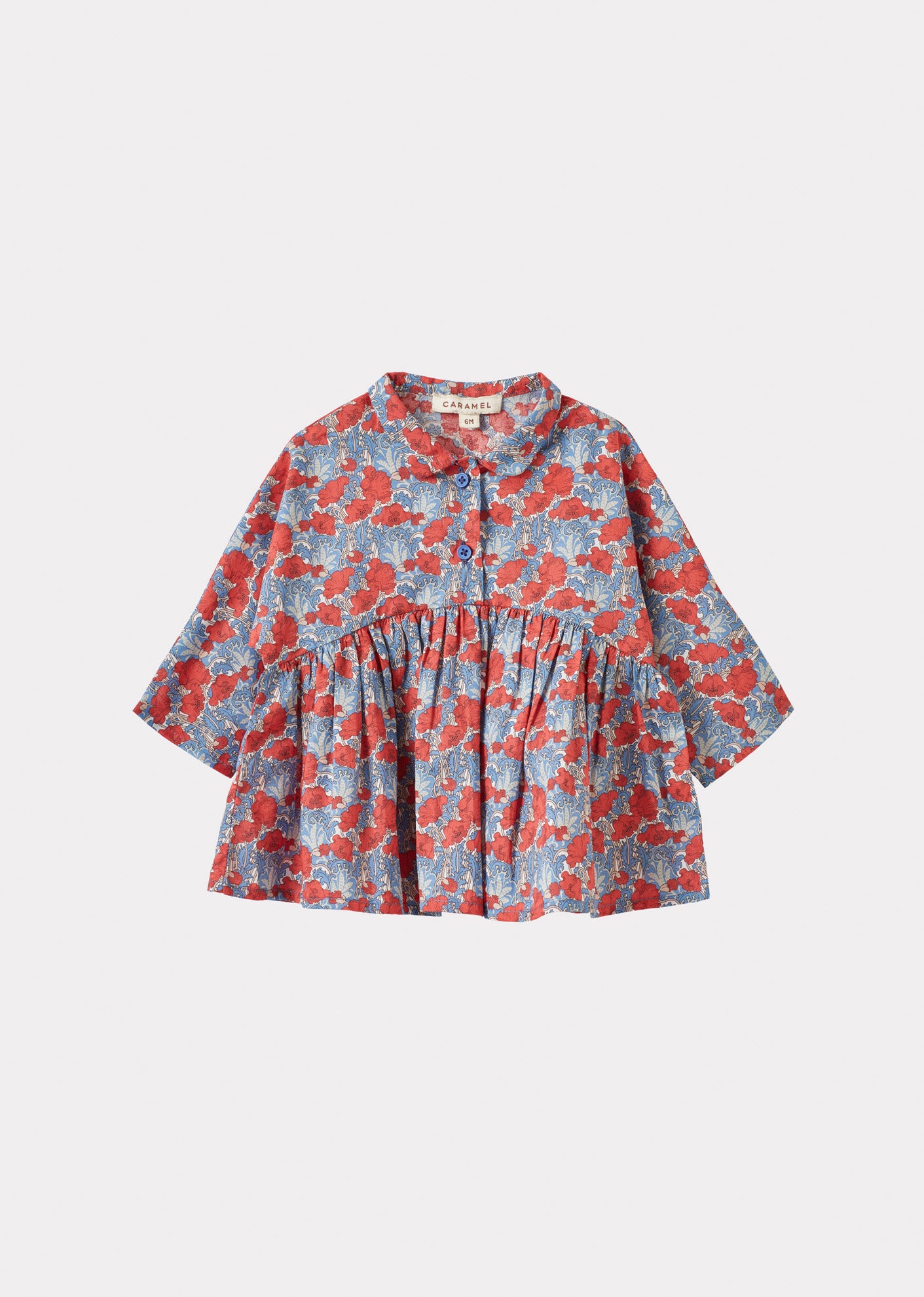 LEONA BABY TOP - BLUE/RED