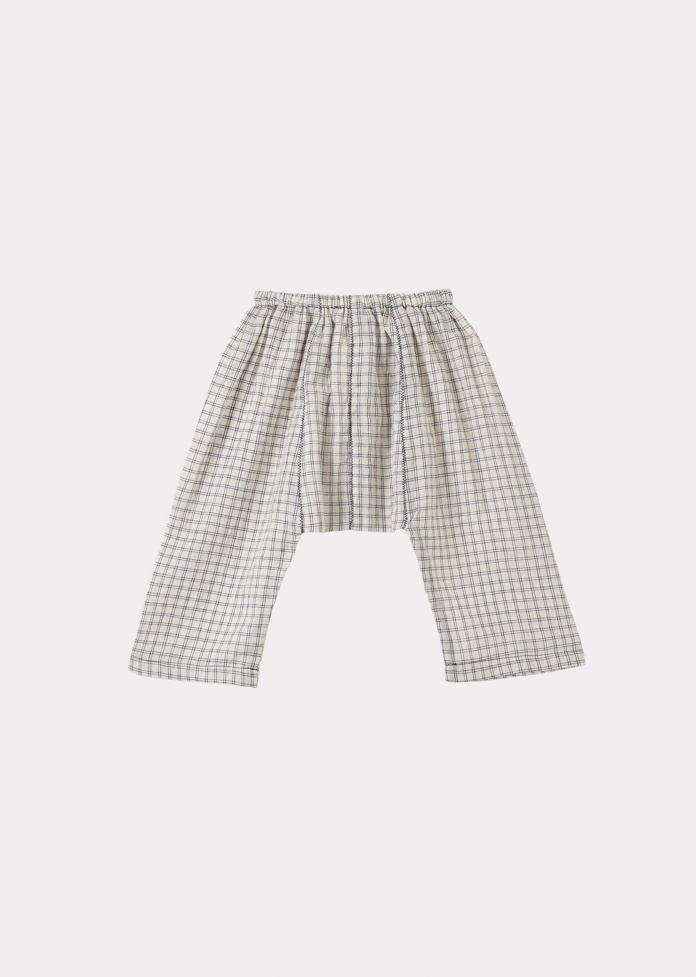 LINUM BABY TROUSERS - WHITE/NAVY CHECK