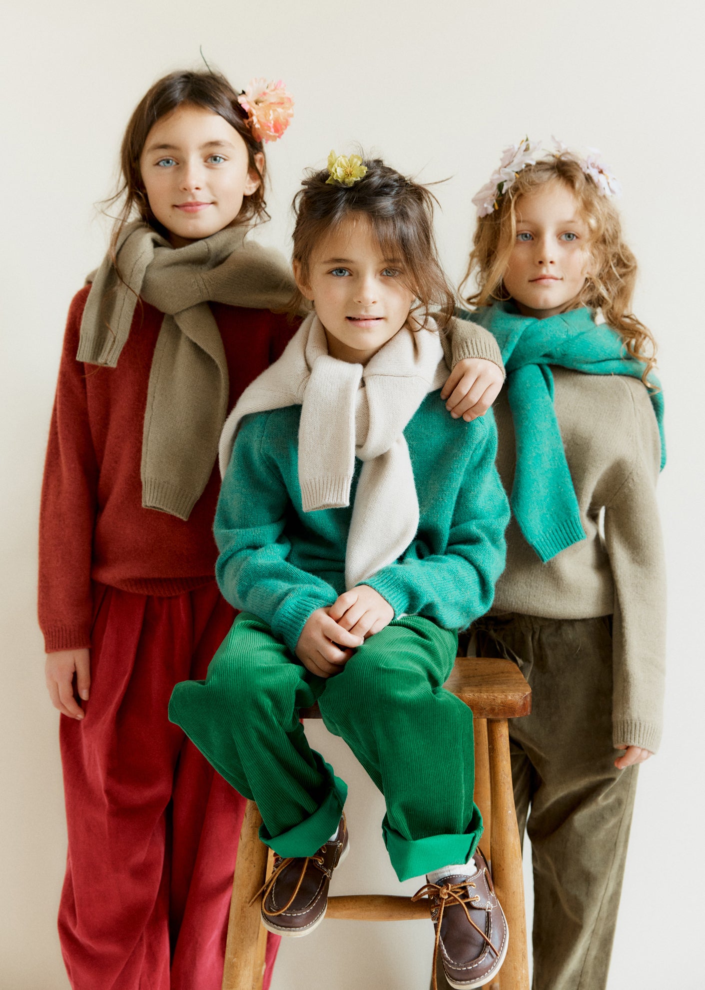 POA CHILDREN'S CASHMERE JUMPER - KHAKI