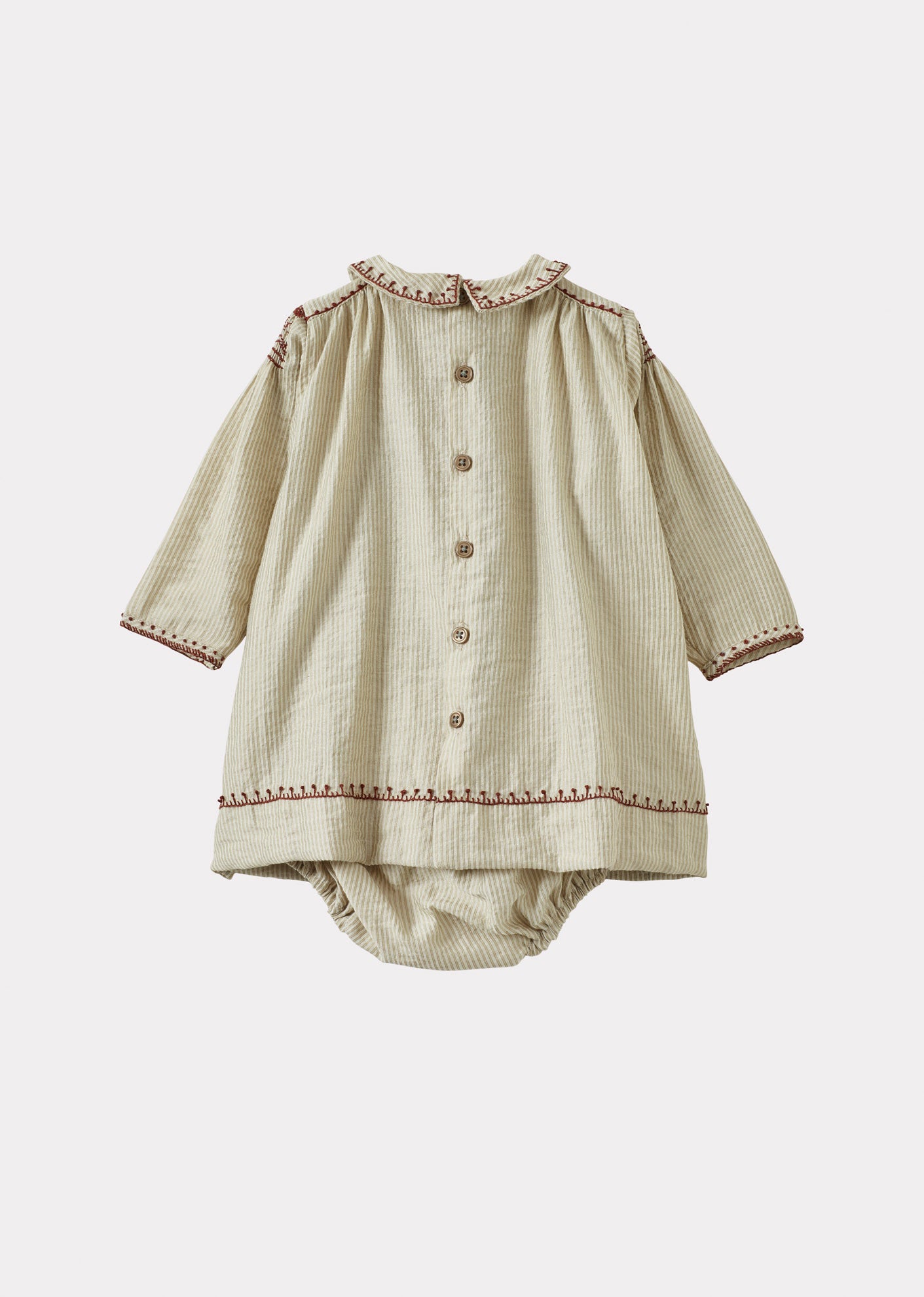 MATILDE BABY DRESS - TAUPE STRIPE